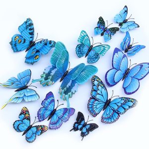 1224 calcomanías 3D tridimensionales de doble capa de simulación de mariposa de imitación autoadhesiva con pegamento para decoraciones de fiestas 1224 calcomanías 3D tridimensionales de doble capa de simulación de mariposa de imitación autoadhesiva con pegamento para decoraciones de fiestas