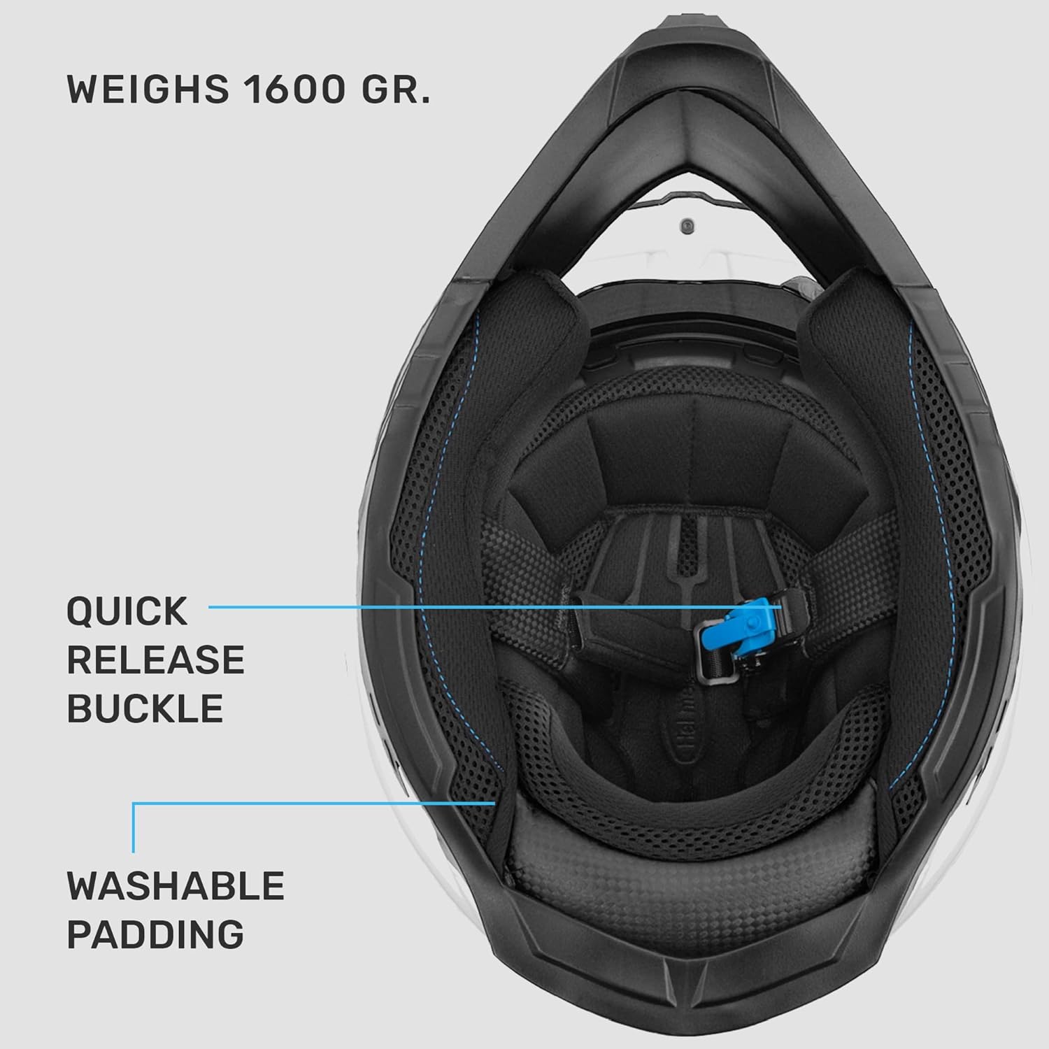 Westt Casco deportivo dual de motocicleta todoterreno para adultos, casco de motocicleta de doble visera, casco de cara completa, ATV UTV, casco de