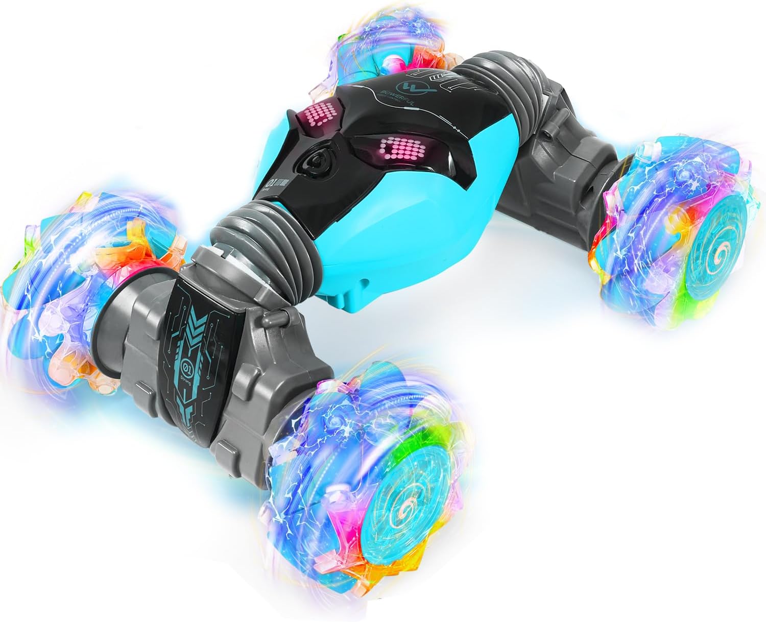 Coches de control remoto con música ligera 112 para niños de 6 a 12 años + auto a control remoto controlado a mano 2.4GHz 4WD Rc Stunt Car Stunt Car