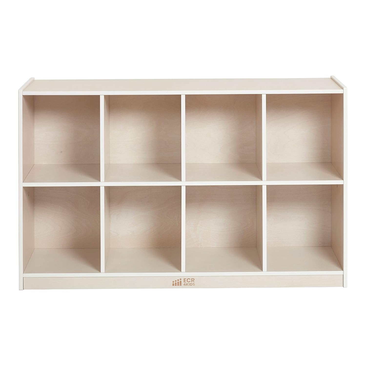 ECR4Kids Gabinete de almacenamiento movible de 8 compartimientos para mochilas, muebles de aula, color blanco lavado