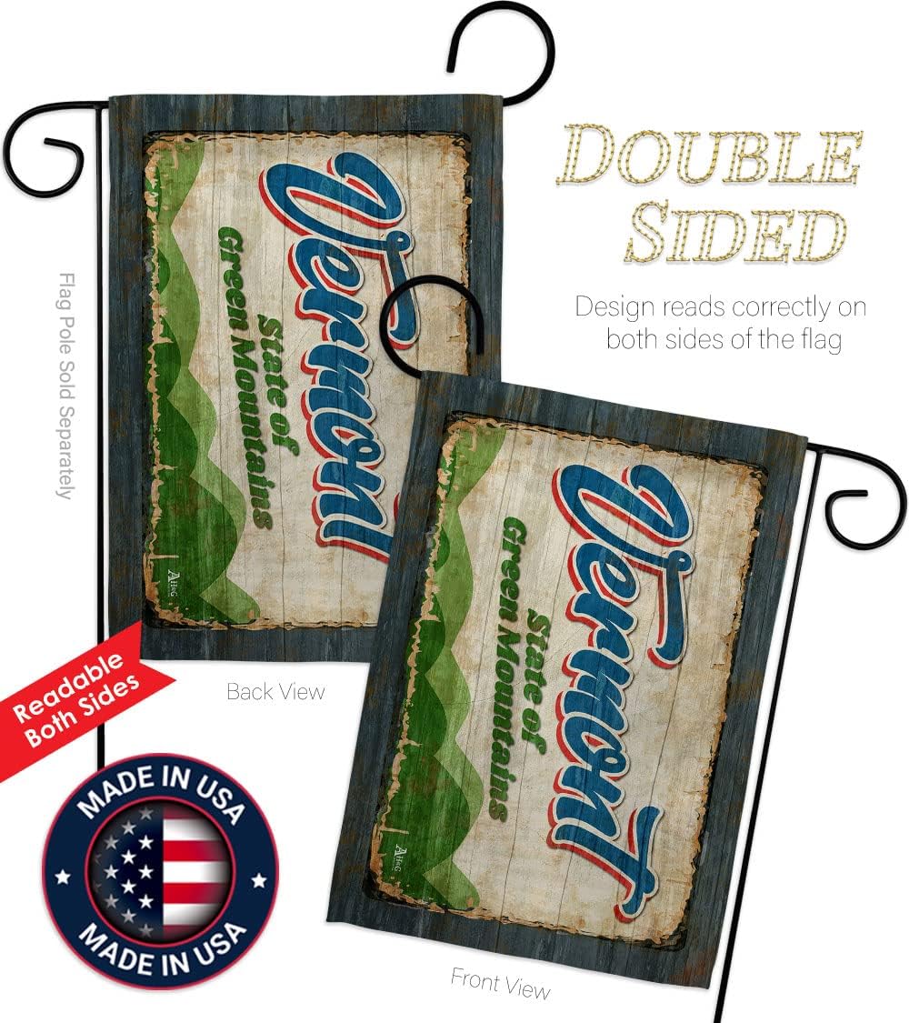 Americana Home & Garden Vermont Vintage Garden Flag Regional States American Territories Republic Country Particular Area House Decoration Banner