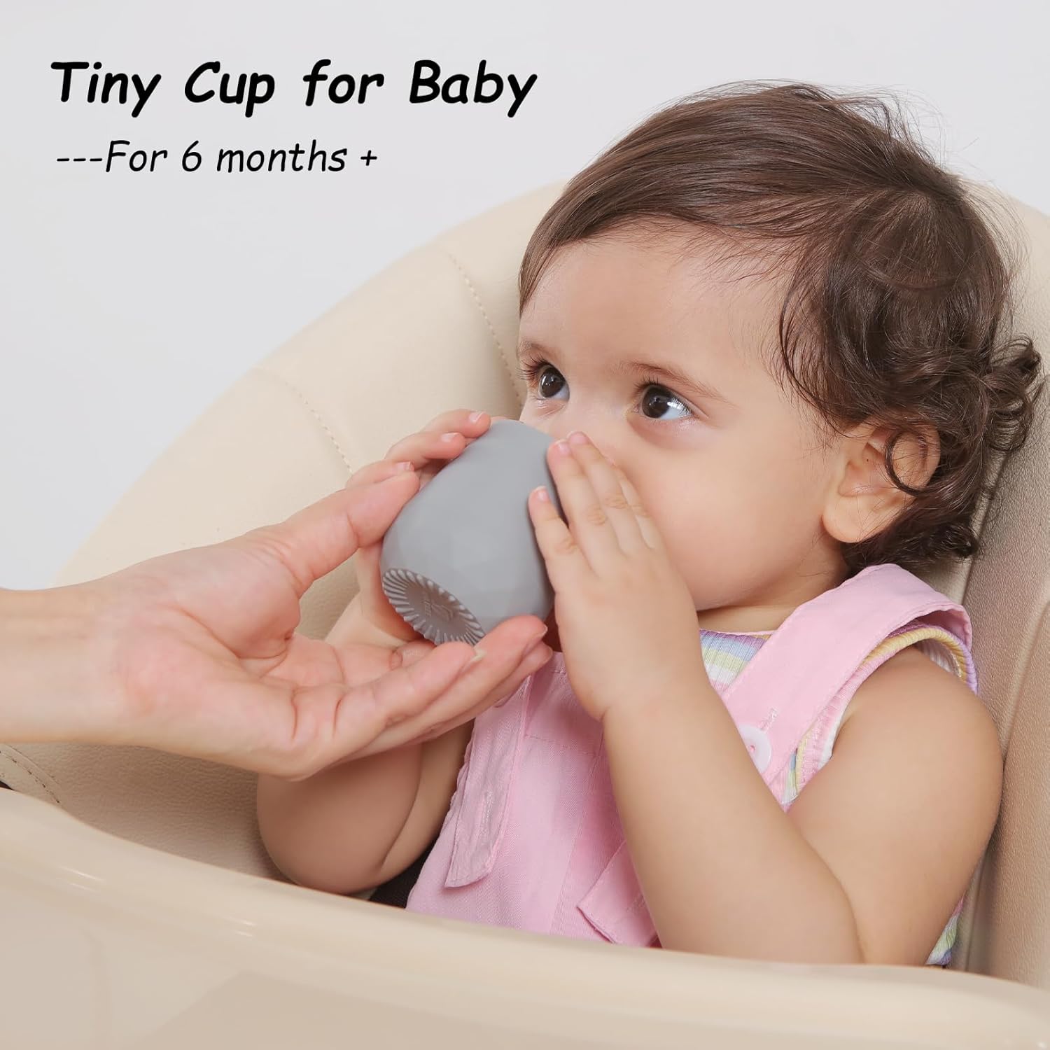 Seposeve Vasos de silicona para bebés de 6 a 12 meses, 12 a 24 meses, paquete de 2 pequeños vasos de silicona de entrenamiento abierto para bebés y