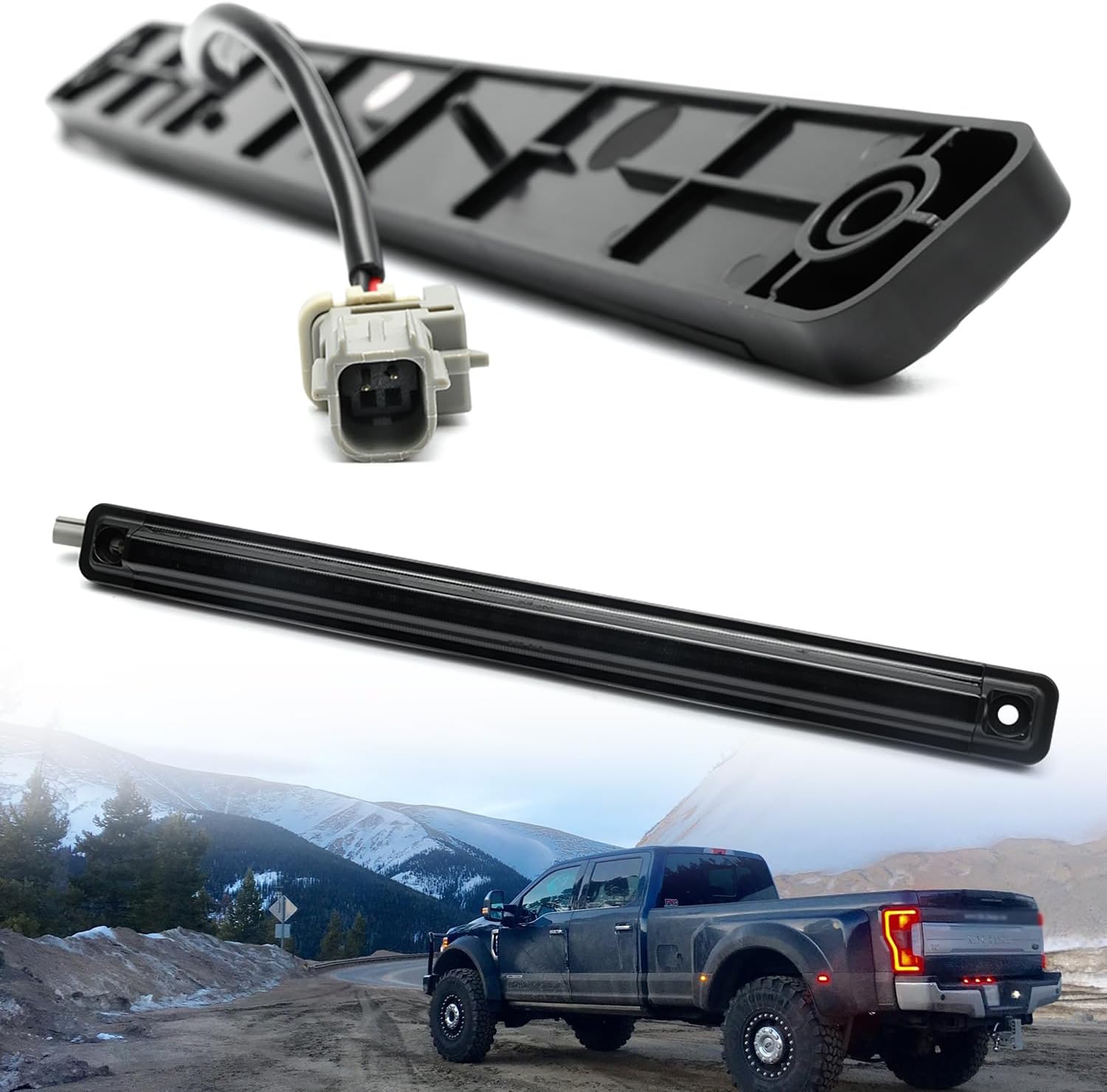 NSLUMO Barra de luz LED para portón trasero de repuesto para F-ord 2017-2023 F350 F450 F550 Dually DRW rojo brillante 54-SMD LED freno trasero ID