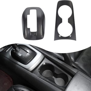 Kit de cubierta de fibra de carbono para portavasos delantero + caja de cambios para Chevrolet Chevy Camaro 2010-2015 Kit de cubierta de fibra de carbono para portavasos delantero + caja de cambios para Chevrolet Chevy Camaro 2010-2015