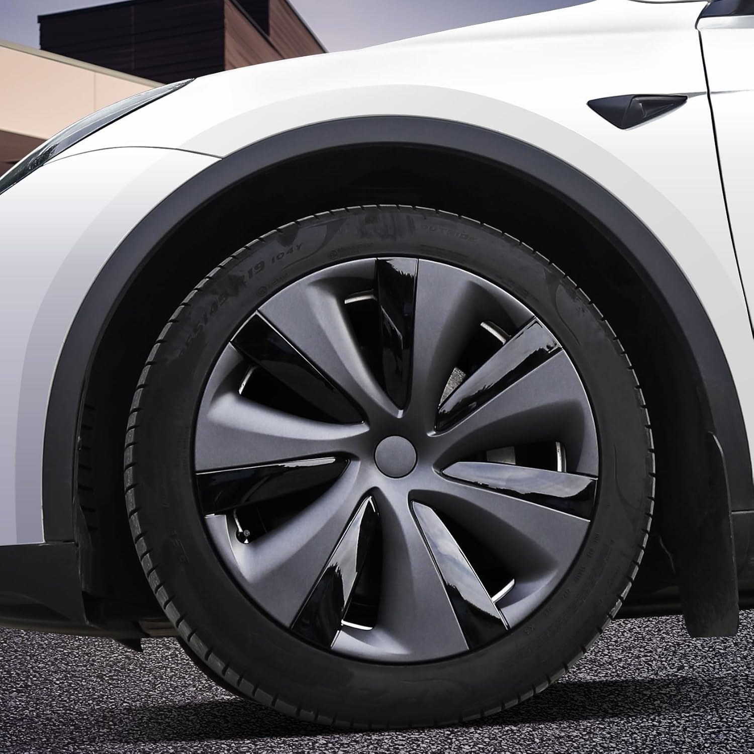 Fundas de rueda para Tesla modelo Y de 19 pulgadas, tapacubos de ABS negros de dos tonos, compatibles con accesorios modelo Y 2021-2023, 4 tapas de