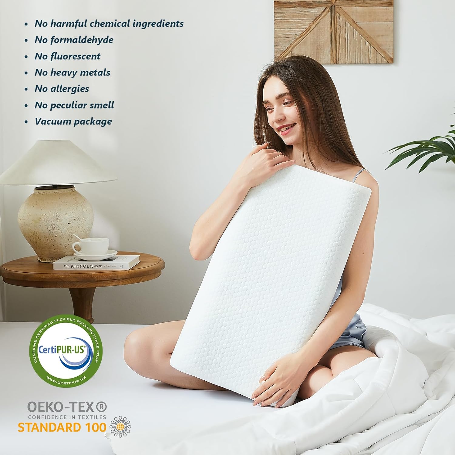 Almohada cervical ortopédica para dormir, almohada ergonómica para aliviar el dolor de cuello y hombros, almohada cervical ortopédica para dormir,