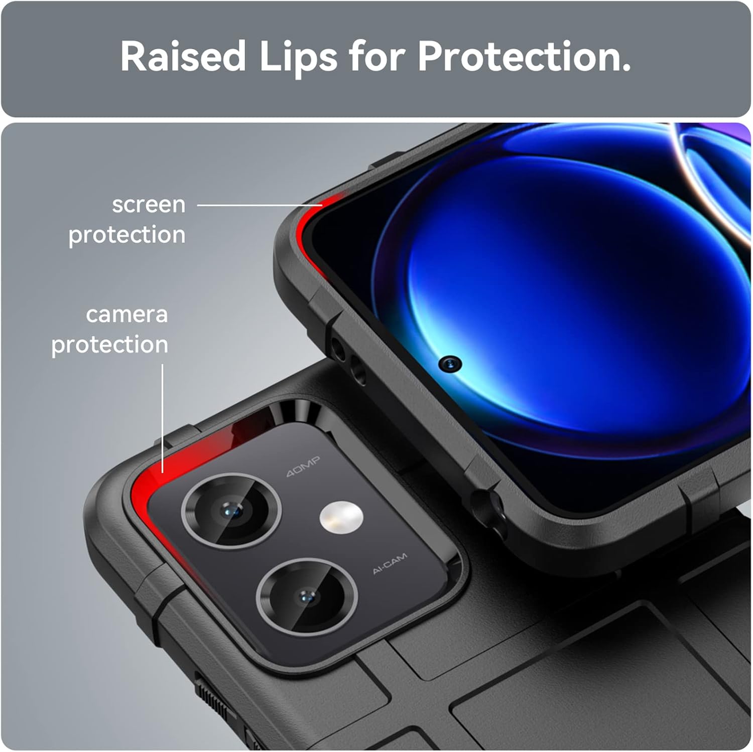 Funda delgada para Xiaomi Redmi Note 12 4G, resistente funda protectora con protección de grado militar a prueba de golpes compatible con Xiaomi