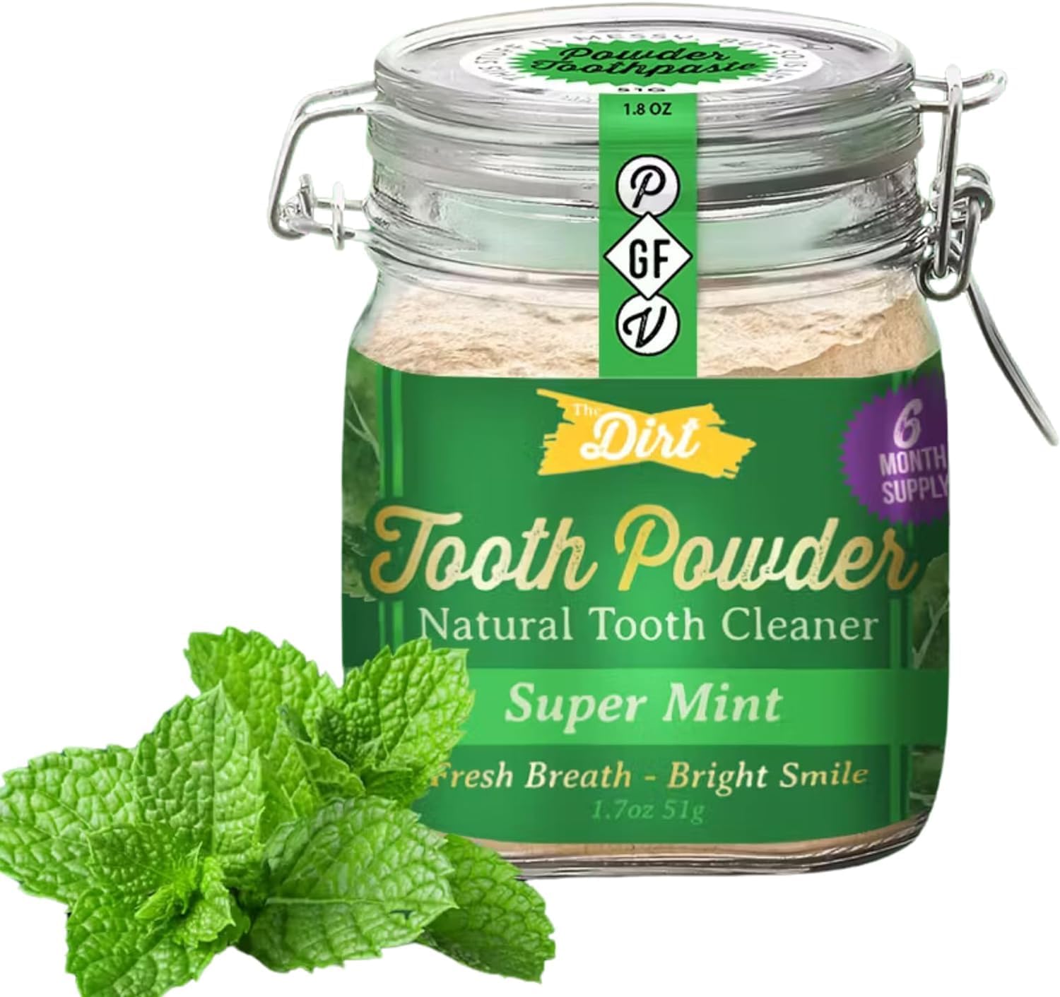 The Dirt – Polvo de dientes, hierbas, aceites esenciales y polvo de dientes de arcilla de bentonita, alternativa a pasta de dientes natural sin