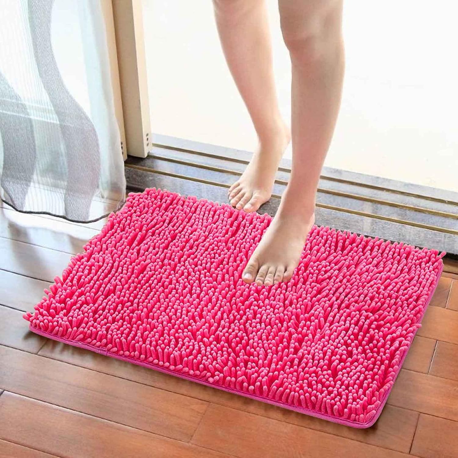 Alfombras de baño antideslizantes, de felpilla, absorbente, de secado rápido, 24 x 16 pulgadas, lavables a máquina, esponjosas, alfombras de baño