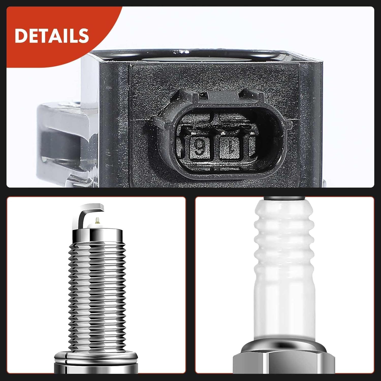 A-Premium Juego de 4 bobinas de encendido y bujías de iridio compatibles con Honda CR-V 2010-2014, Civic 2012-2015, Accord 2008-2012, Crosstour