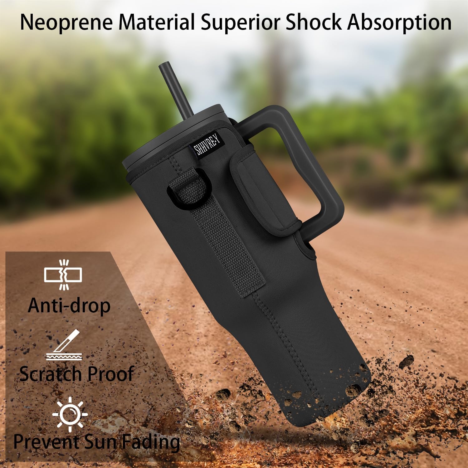 SHHVRE-Y Bolsa de transporte para botella de agua compatible con vaso Simple Modern de 40 onzas con asa, soporte para botella de agua con correa
