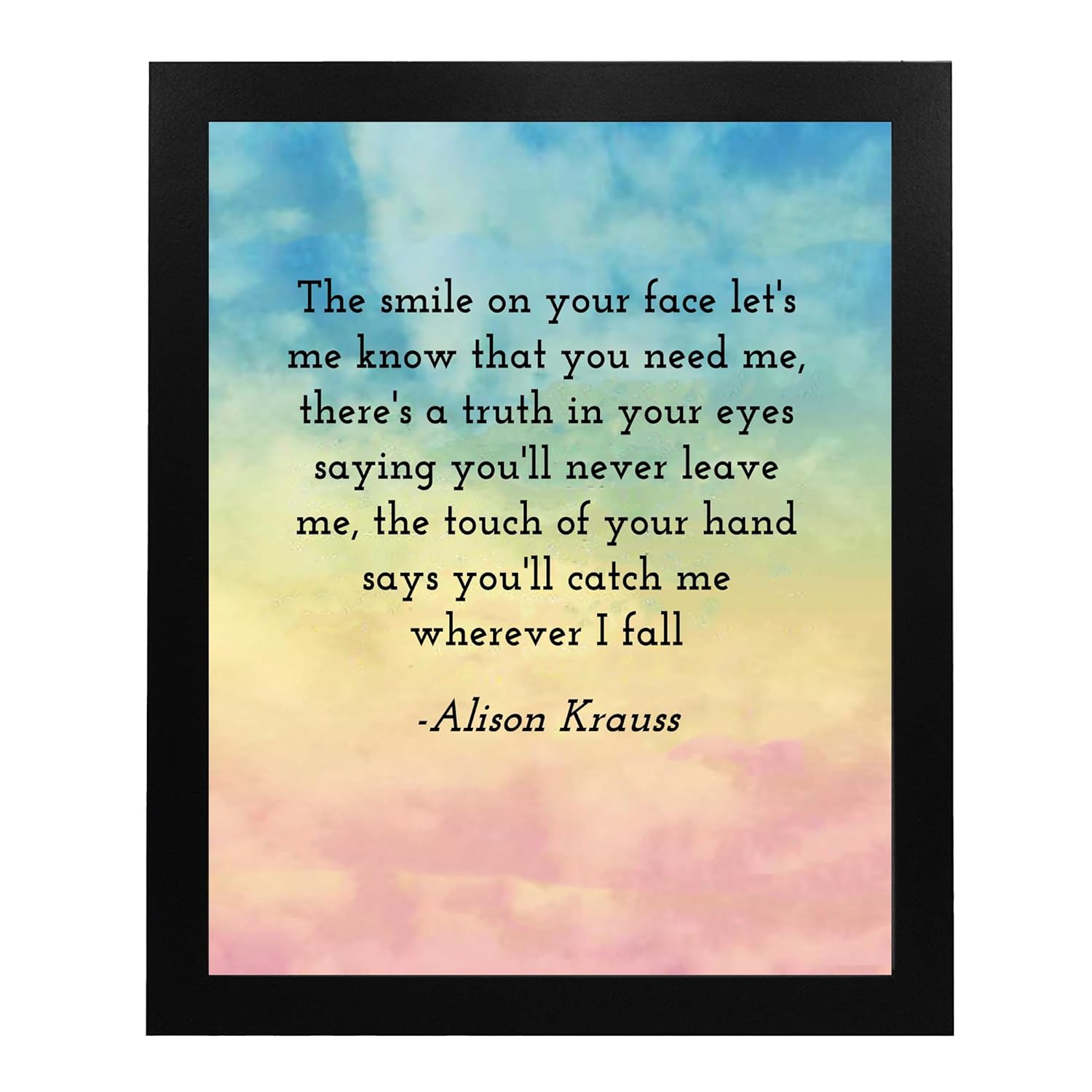 Alison Krauss- “When You Say Nothing At All”- Song Lyrics Word Art, Music Wall Art Decor Print, Ideal For HomeDecor, Studio Decor, Bar Decor, Dorm