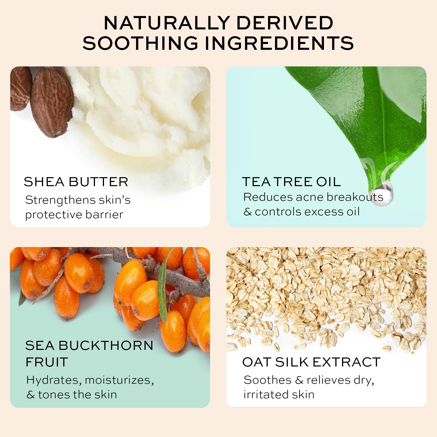 Crema facial para adolescentes y niños – Hidratante facial orgánico para piel seca – Crema facial calmante con crema hidratante de árbol de té –