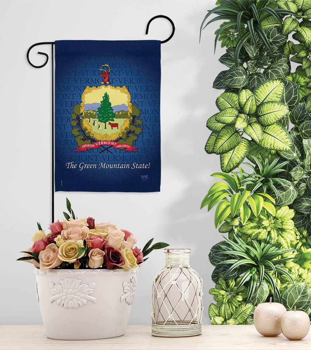 Breeze Decor Vermont Garden House – Juego de banderas para jardín, territorios americanos, república, país, decoración de área particular,