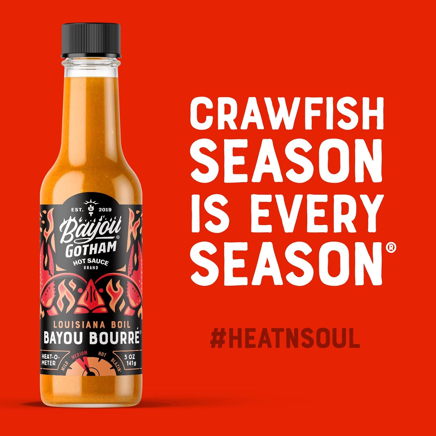 Bayou Gotham BAYOU BOURRE Louisiana Boil – Cayena, ajo, cebolla, apio, cítricos, maíz amarillo y papas rojas – Vegano, sin gluten, bajo en sodio –