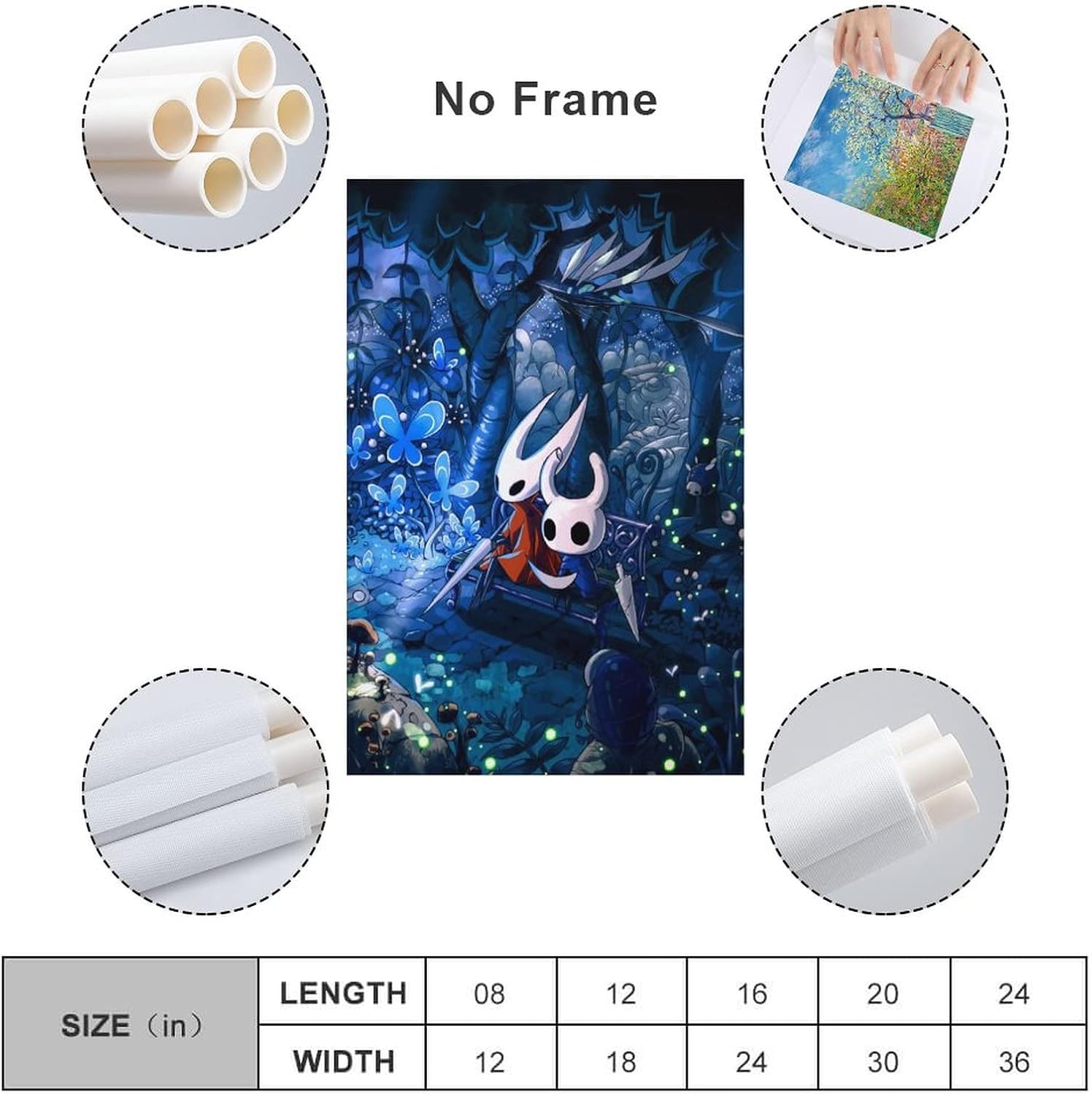 Hollow Knight – Póster artístico en lienzo y arte para pared, diseño moderno de dormitorio familiar, póster de 08 x 12 pulgadas (7.9 x 11.8 in)