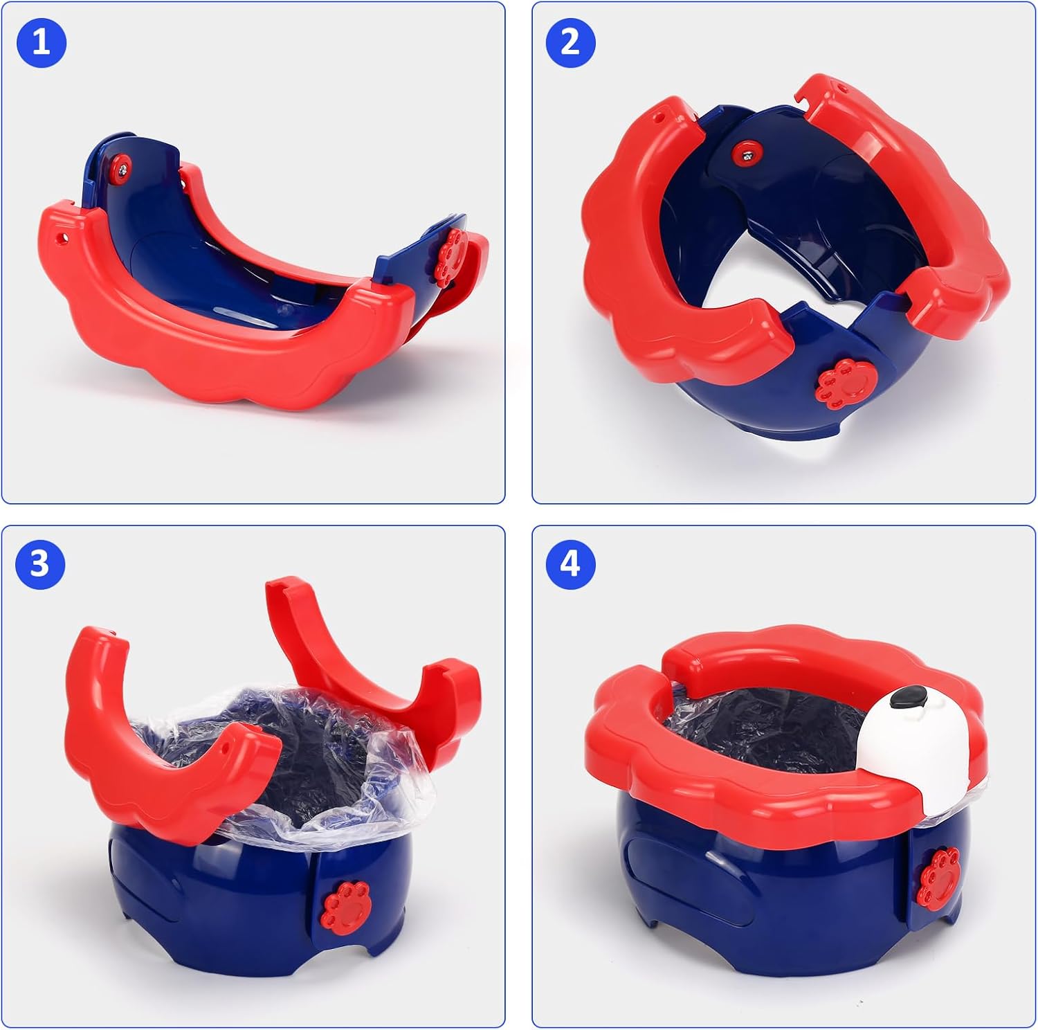 Orinal de viaje plegable para niños, orinal portátil para niños, asiento de inodoro plegable para niños y niñas para acampar en interiores y