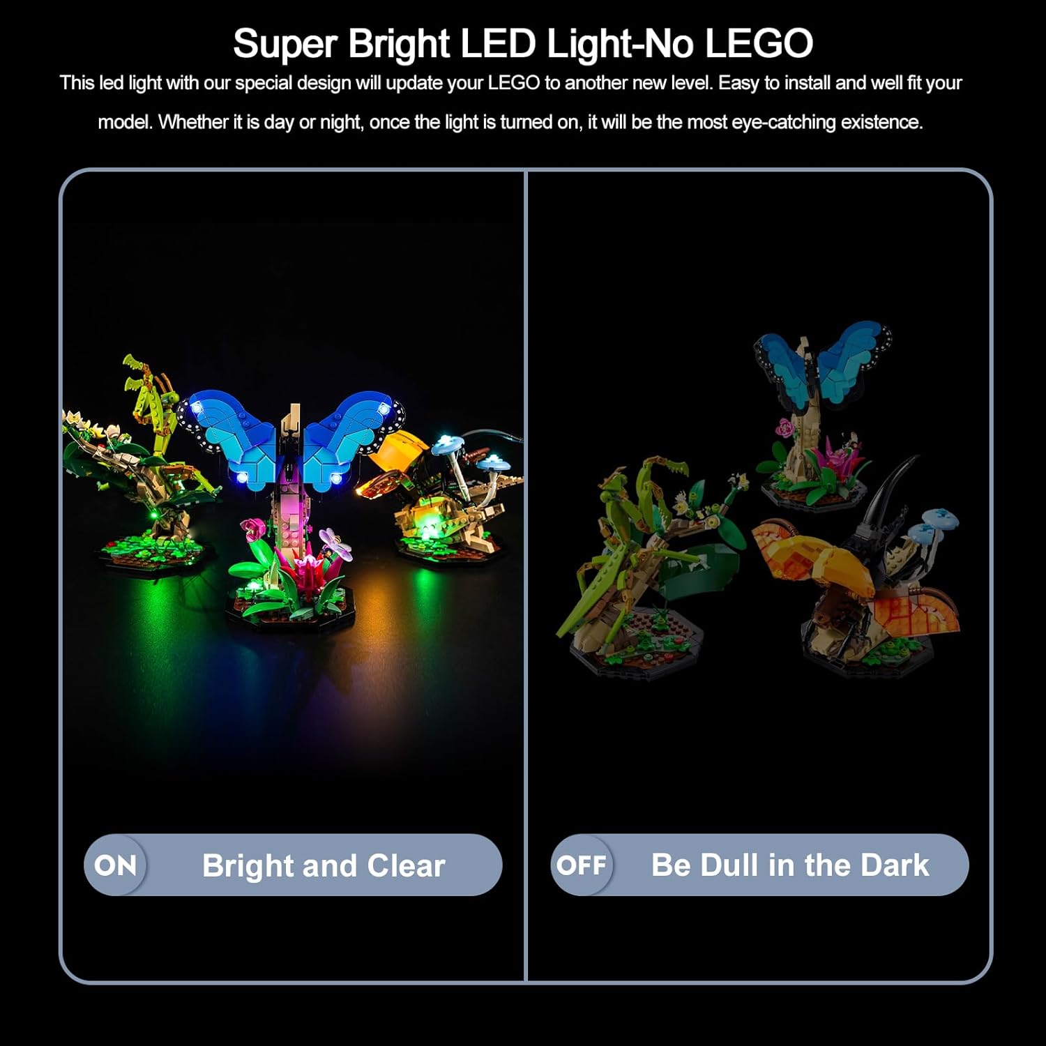 BrickBling Luz LED para Lego 21342 The Insect Collection, kit de iluminación creativa, genial para exhibición (solo luces, sin modelo)
