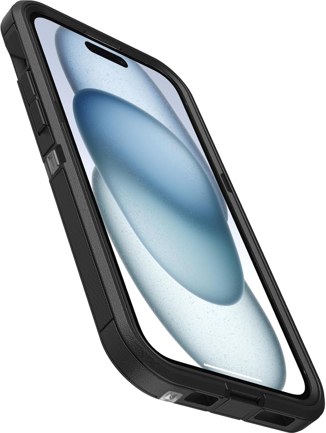 OtterBox Funda transparente para iPhone 15 Plus y iPhone 14 Plus Defender Series XT, lado oscuro (negrotransparente), sin pantalla, resistente, se