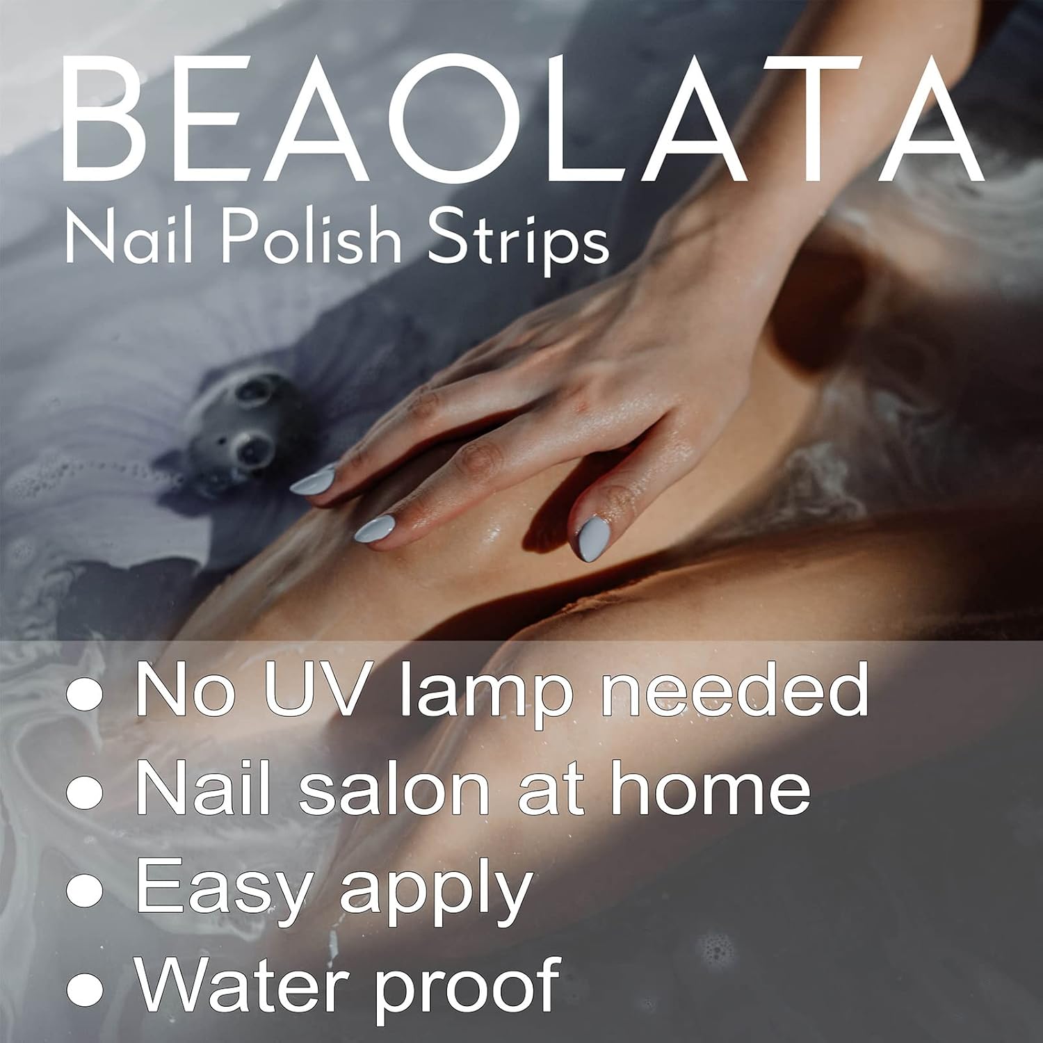 Beaolata Tiras de esmalte de uñas, 32 envolturas de uñas, calcomanías de uñas, tiras de uñas de gel, fáciles de aplicar y quitar, de larga duración,