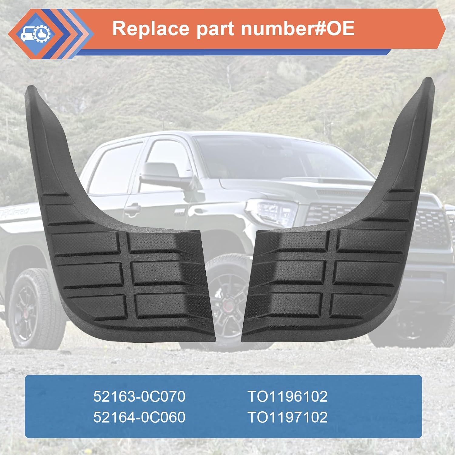 ZONFANT Protector de parachoques trasero, lado del pasajero y lado del conductor, compatible con Tundra 2014-2021 4.0L 4.6L 5.7L, repuesto