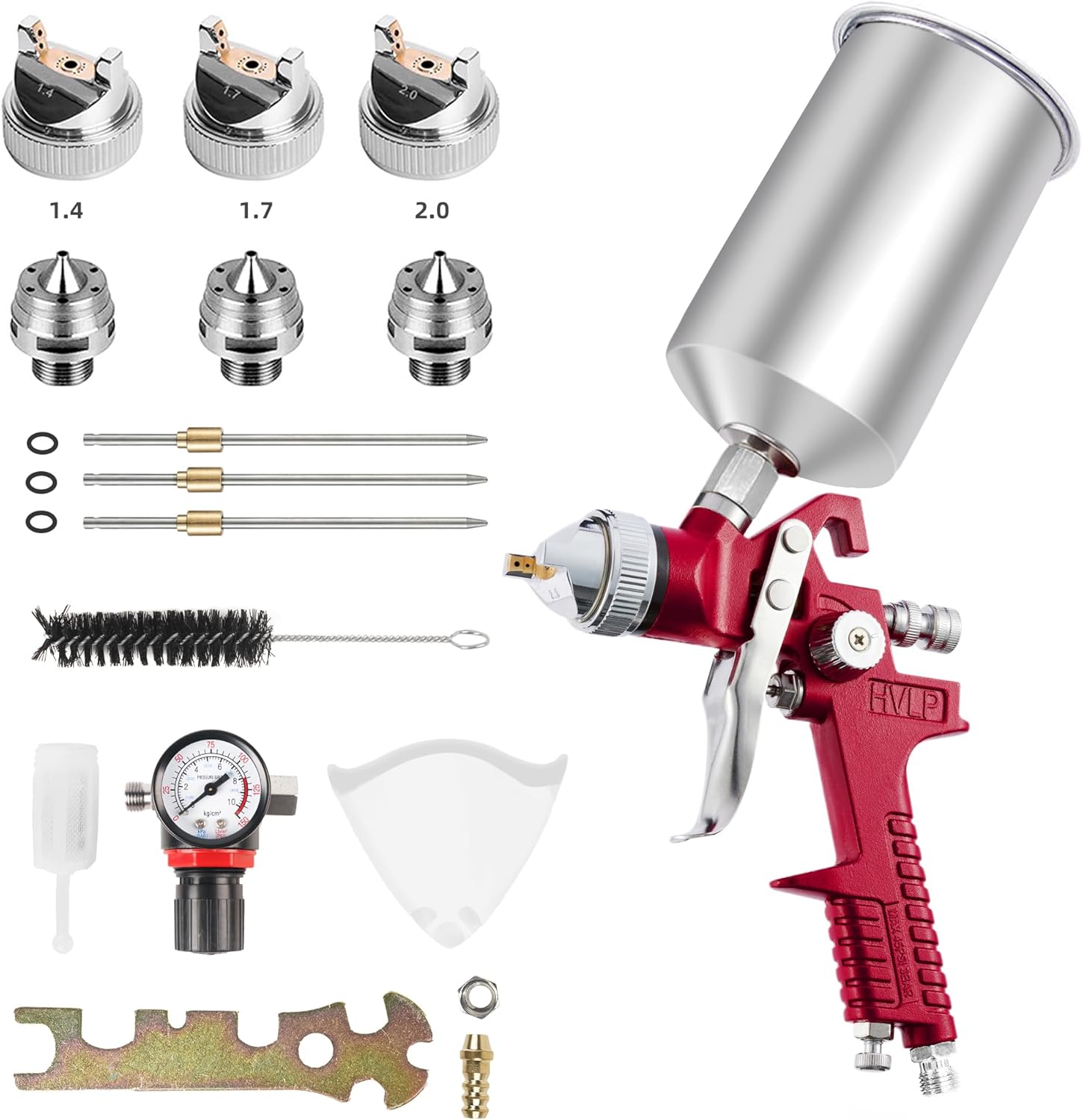 HVLP – Pistola pulverizadora de pintura automática, pistola de pulverización de aire con boquillas de 1.41.70.079 in, capacidad de 33.8 fl oz y