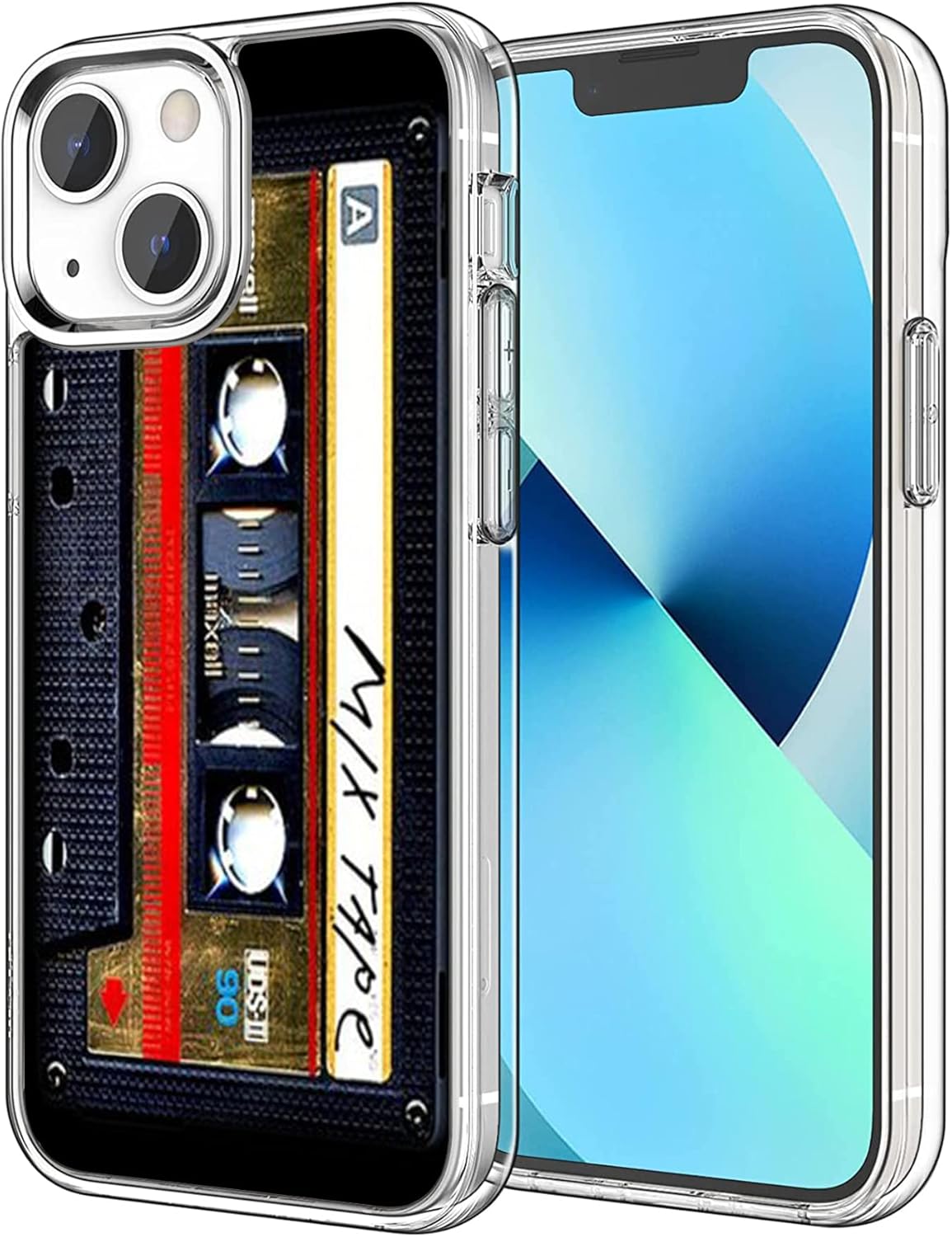 Funda compatible con iPhone 13 Pro Max, funda de cassette vintage Mixtape para teléfono, funda protectora a prueba de golpes, funda de TPU suave