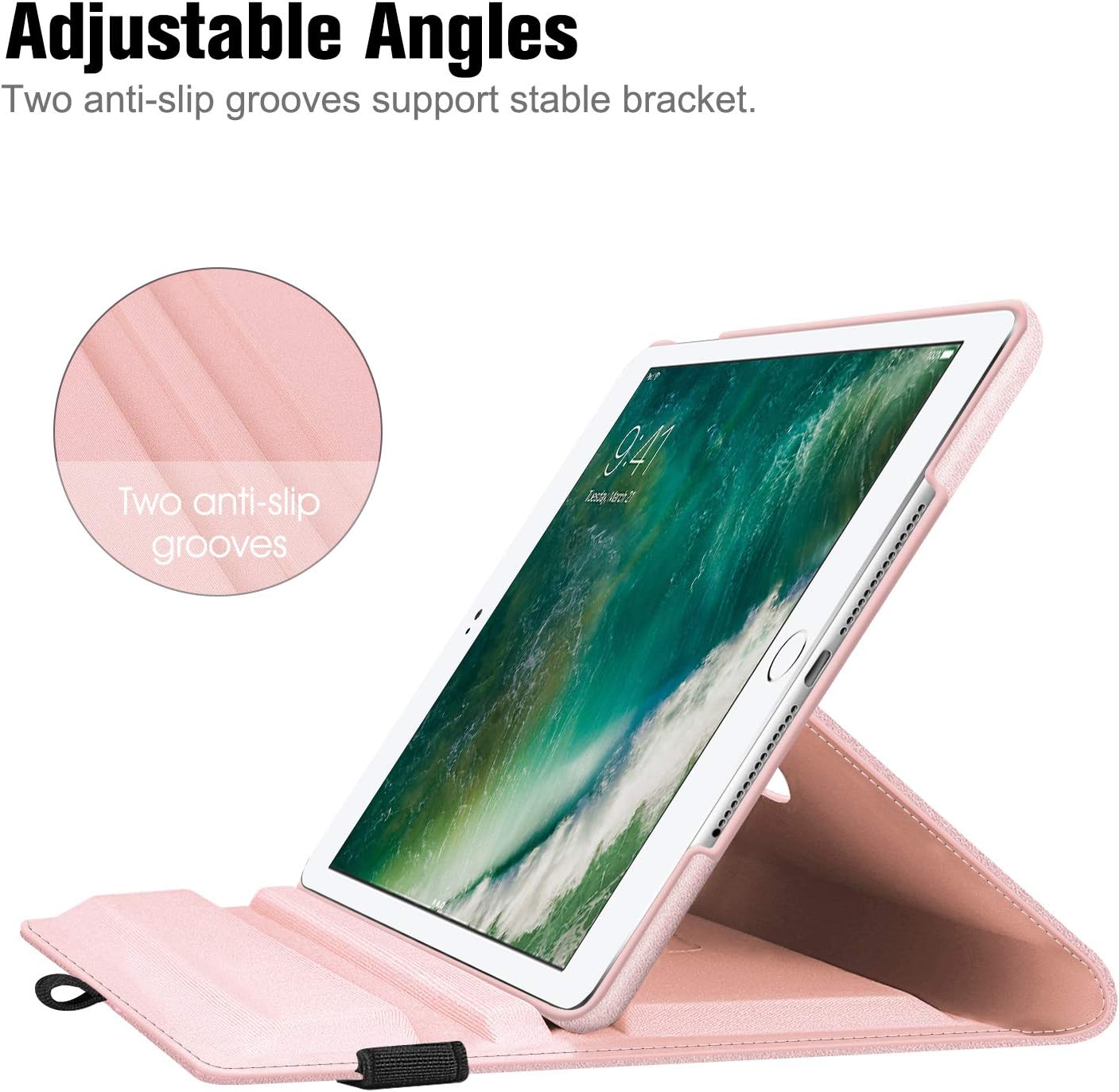 Fintie – Funda para iPad 9.7 2018 2017  iPad Air 2  iPad Air – Funda protectora giratoria a 360 grados con pie, función de apagadoencendido
