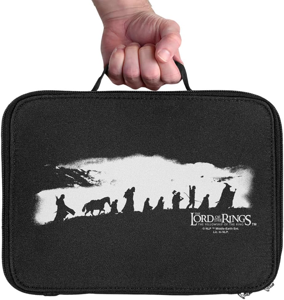 LOGOVISION Lord of The Rings The Fellowship – Lonchera con aislamiento de lados suaves, bolsa de almuerzo reutilizable para trabajo escolar,