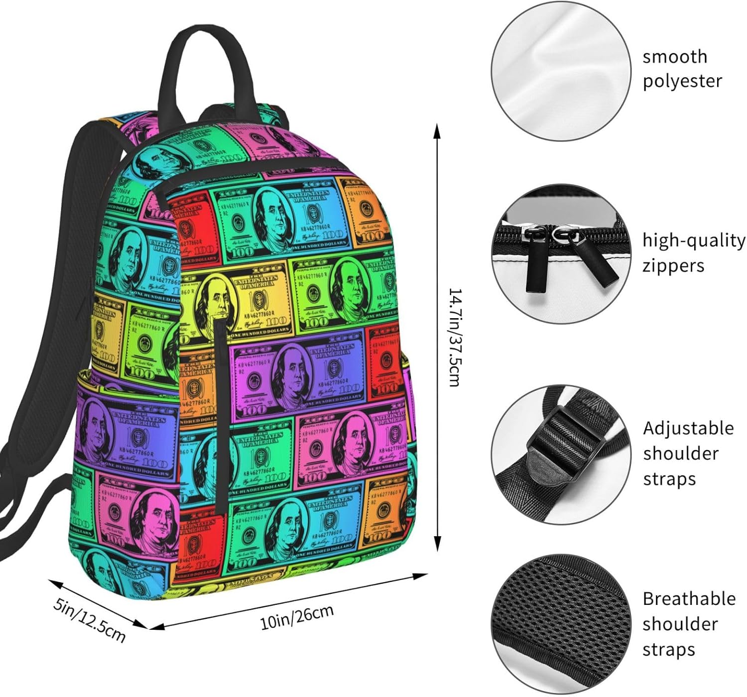 JZDACH Mochila de viaje y deporte, mochila para computadora de negocios, para hombres y mujeres, Imagen(329)