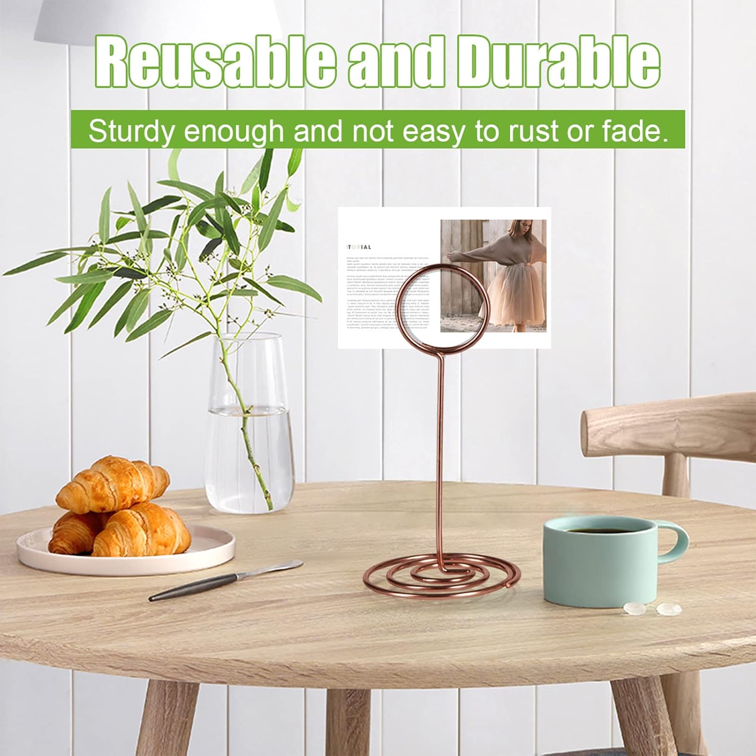 Soporte para números de mesa, soporte simple para tarjetas de mesa, delicado soporte para tarjetas de nombre, soporte reutilizable para notas de