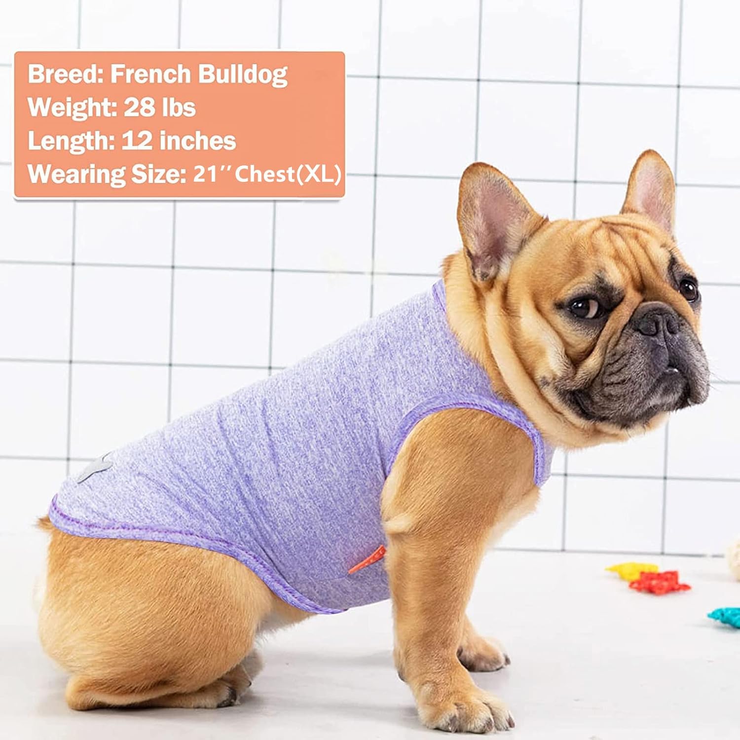 KYEESE Paquete de 2 camisetas para perro, de secado rápido, suaves, elásticas, con etiqueta reflectante, camiseta sin mangas de protección solar,