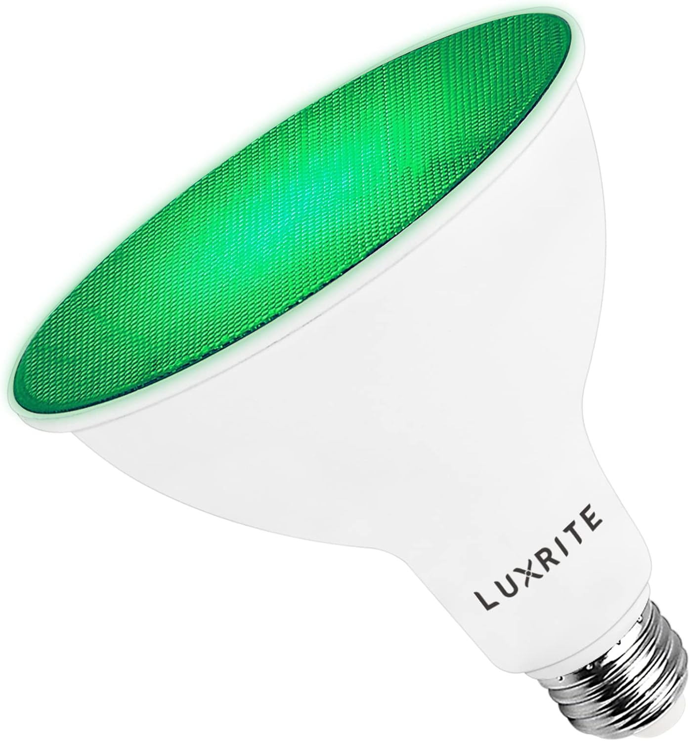 LUXRITE Bombilla LED PAR38 verde de inundación, 8 W (equivalente a 45 W), bombilla LED verde de inundación, clasificación húmeda, certificación UL,