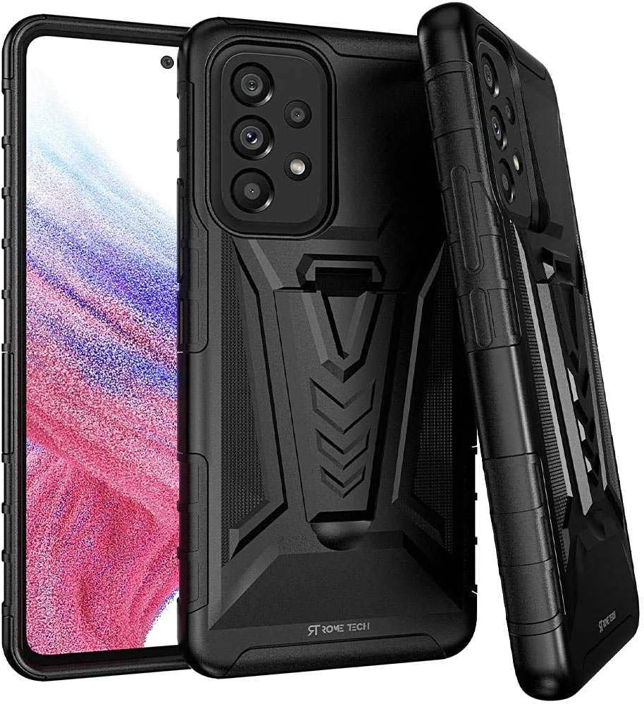 Rome Tech Funda con clip para cinturón para Samsung Galaxy A23  Galaxy A23 5G de doble capa a prueba de golpes con soporte – Funda resistente para