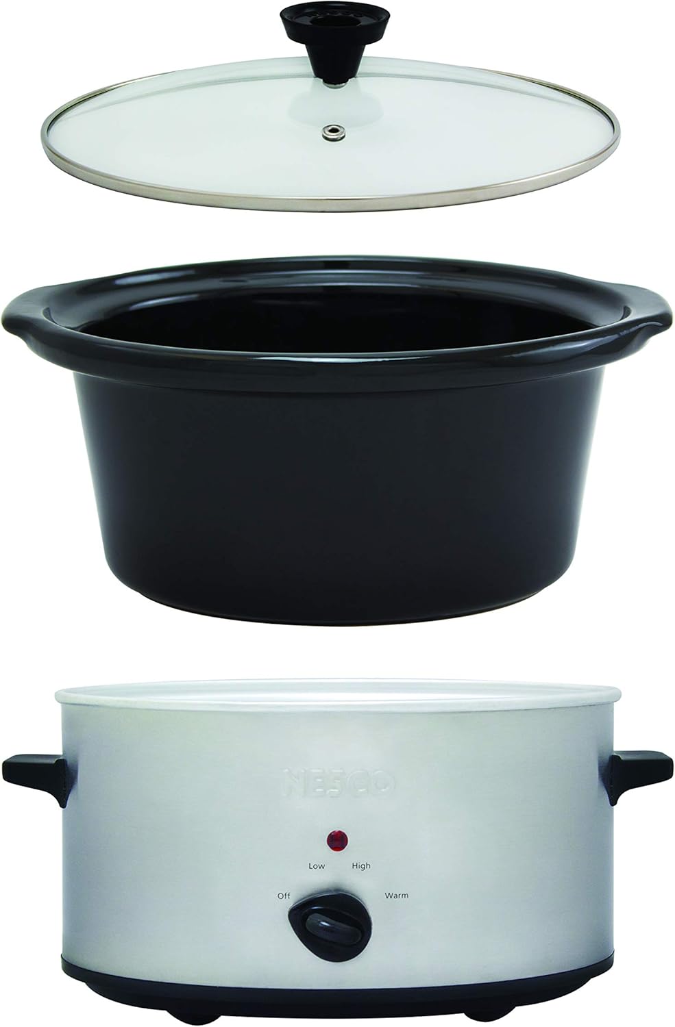NESCO SC-6-25, olla de cocción lenta, 6 cuartos de galón, plata