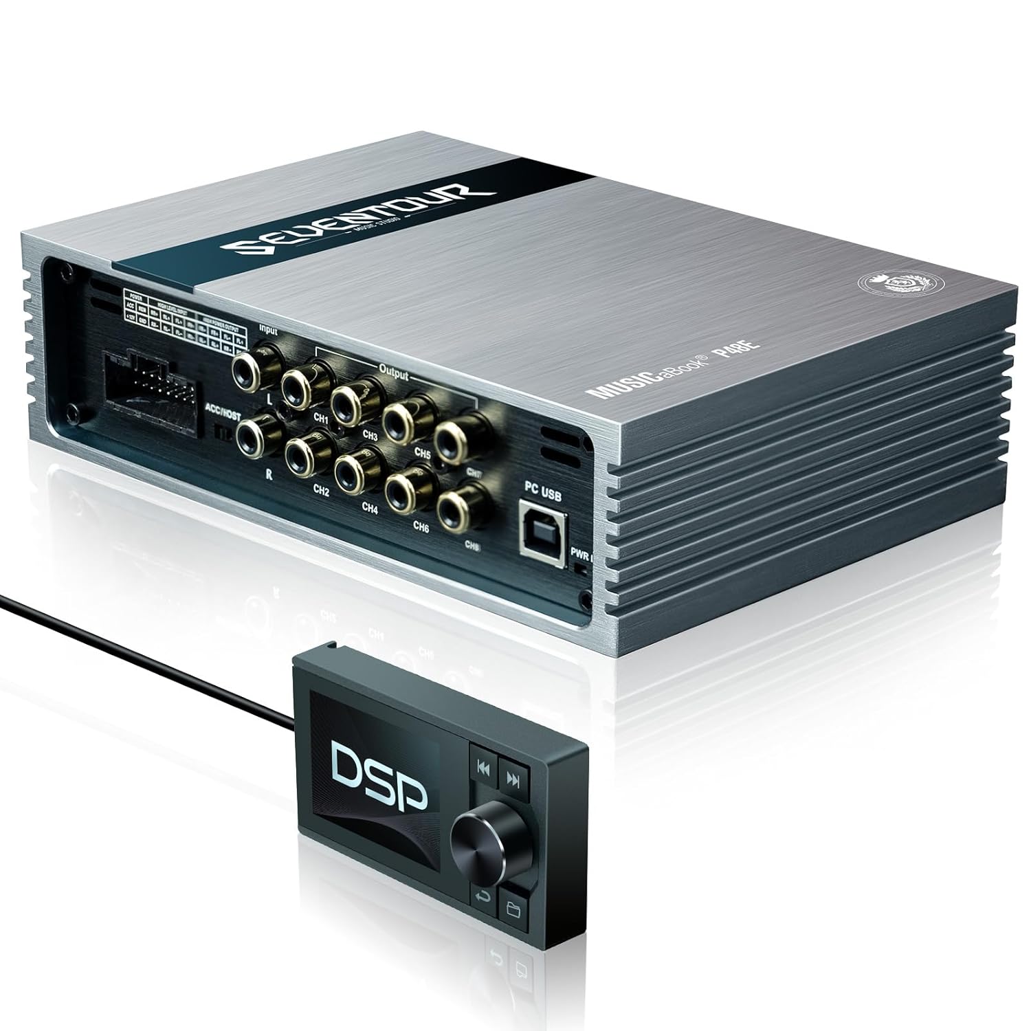 Procesador de señal digital de audio para automóvil P48E DSP, amplificador incorporado en ecualizador de automóvil, ecualizadores gráficos de 31