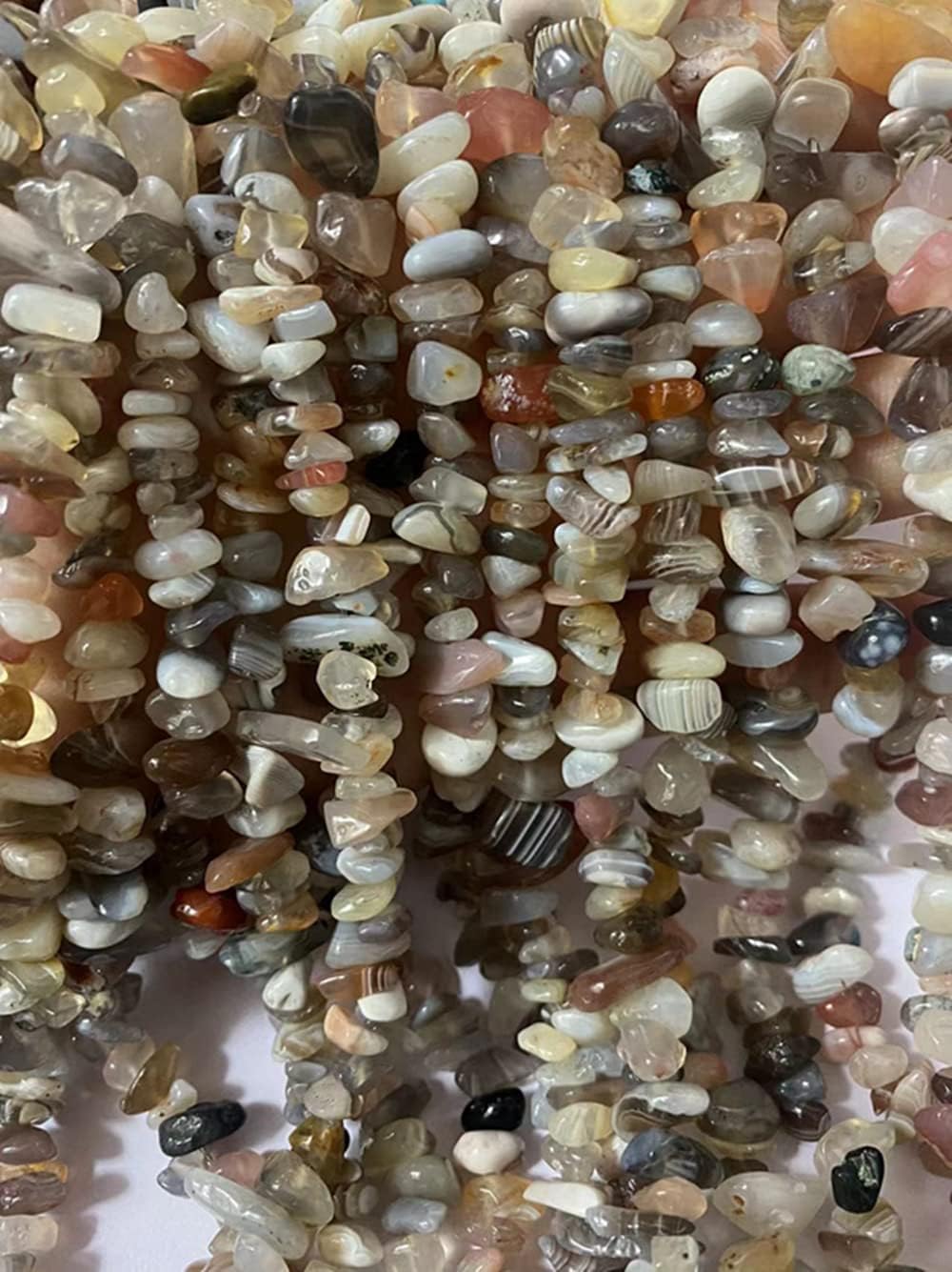 PLTbeads Cuentas de piedras preciosas naturales de ágata de Botswana de 0.276-0.315 in, cristales curativos para la cintura, pulseras de collar,