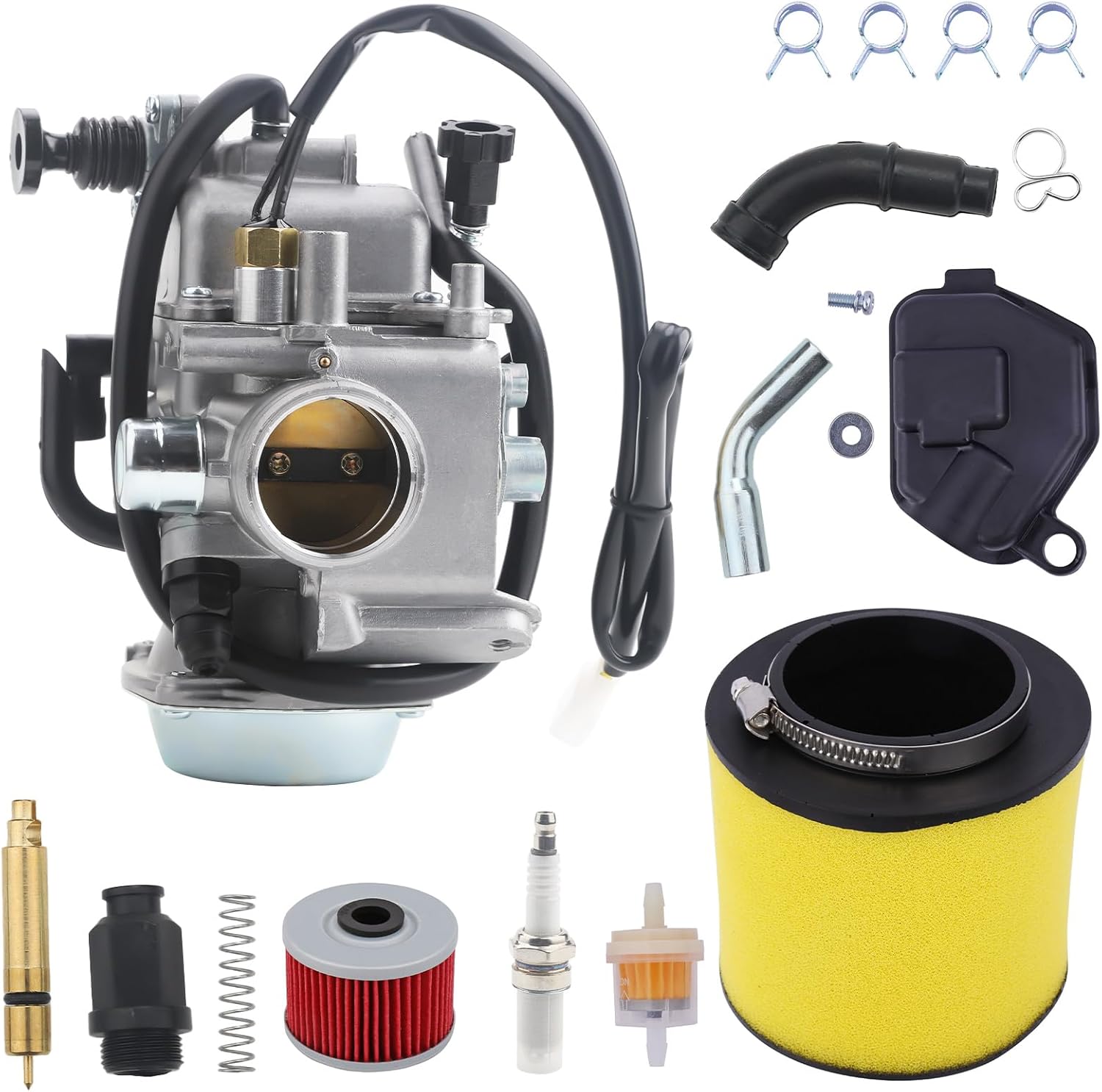 Carburador Rancher 350 para Honda TRX350 00-06, TRX450 SES 98-04, FourTrax 300 1988-2000, Foreman 400 97-04, con piezas Filtro de aire y filtro de