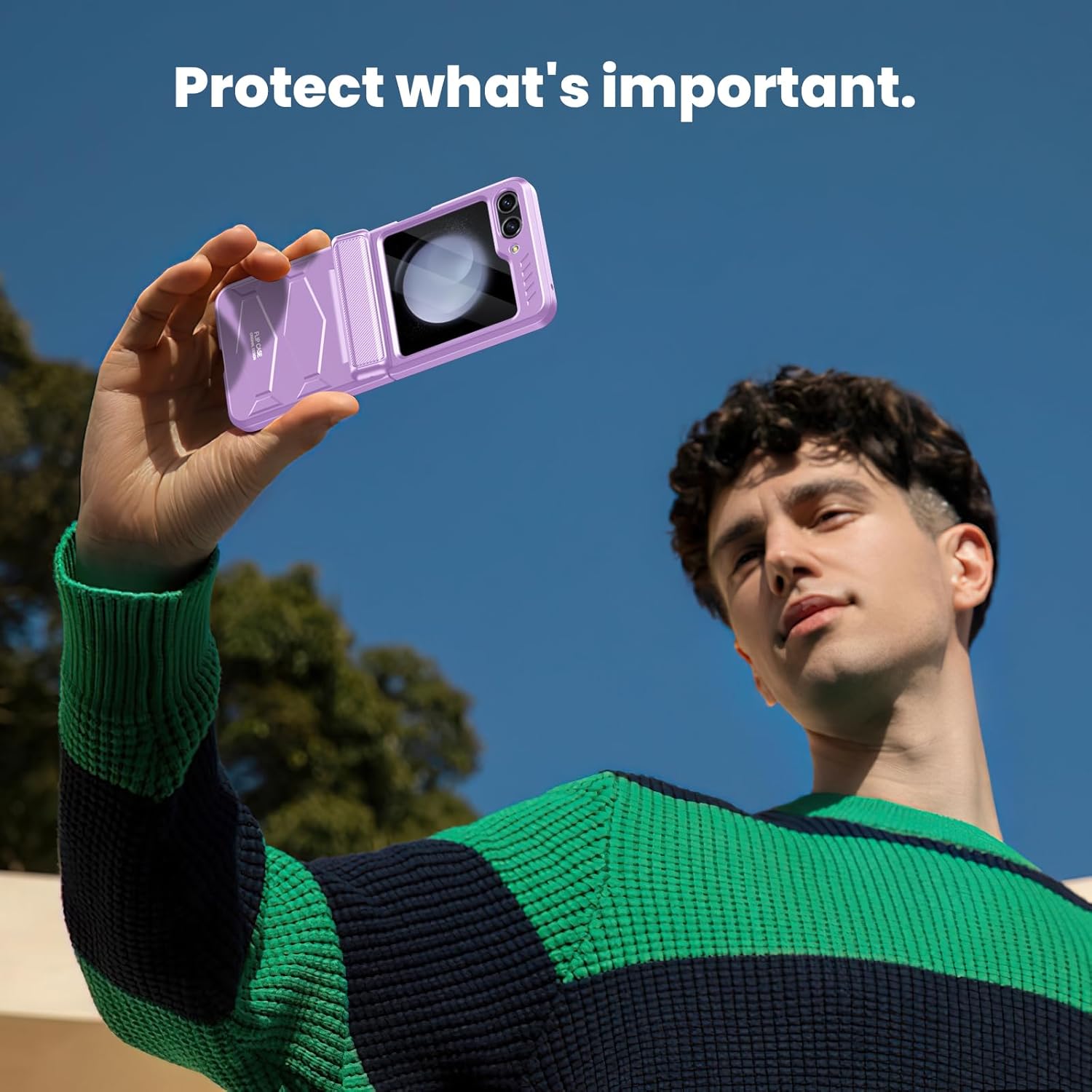 Funda a prueba de golpes para Galaxy Z Flip 5, Z Flip 5 con protección de bisagra y protector de pantalla integrado, carcasa resistente de cuerpo
