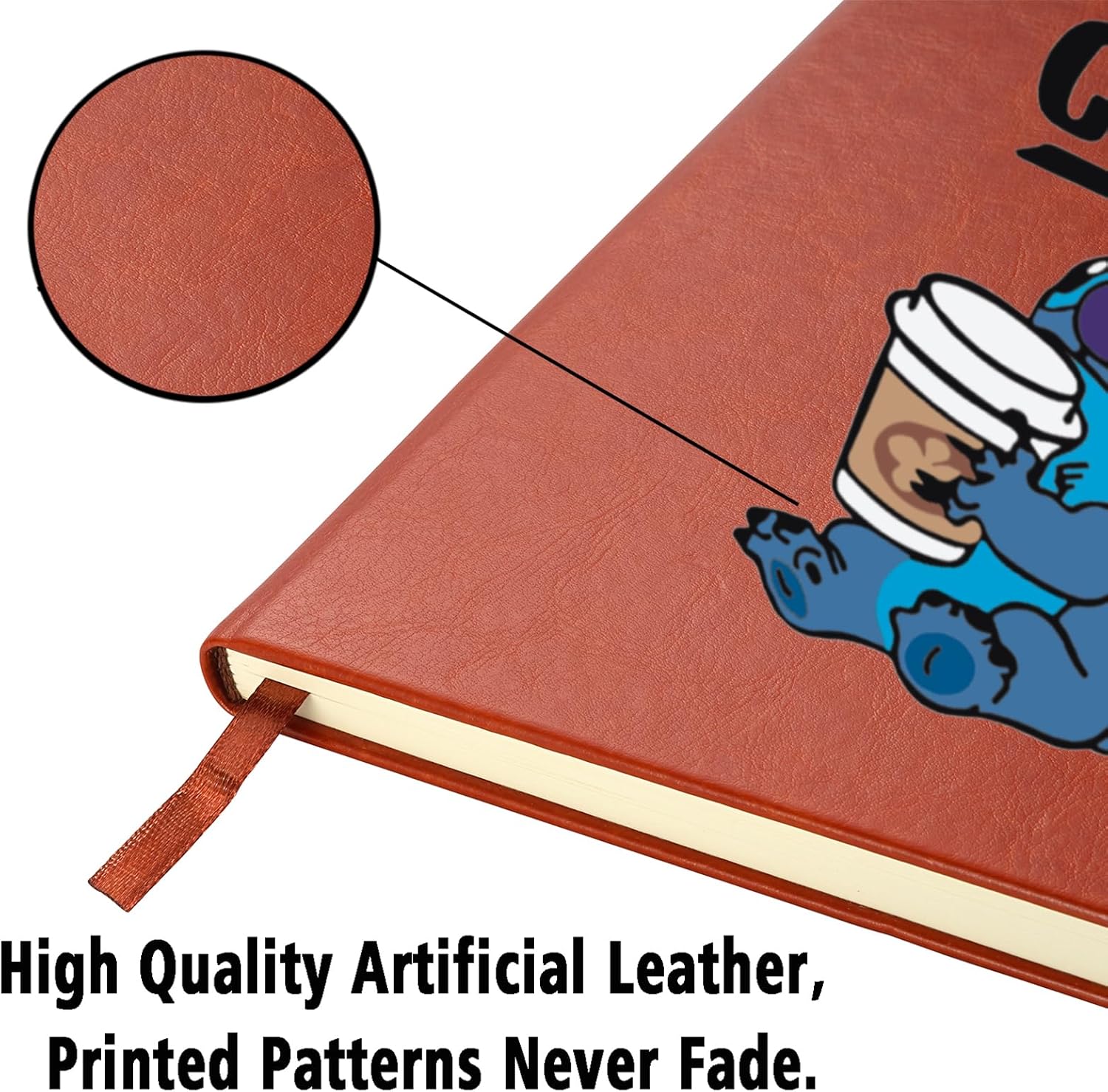 Ohana Means Family – Cuaderno de cuero con puntada de café, solo una chica que ama la puntada, regalo para amantes de las películas (puntada de café)