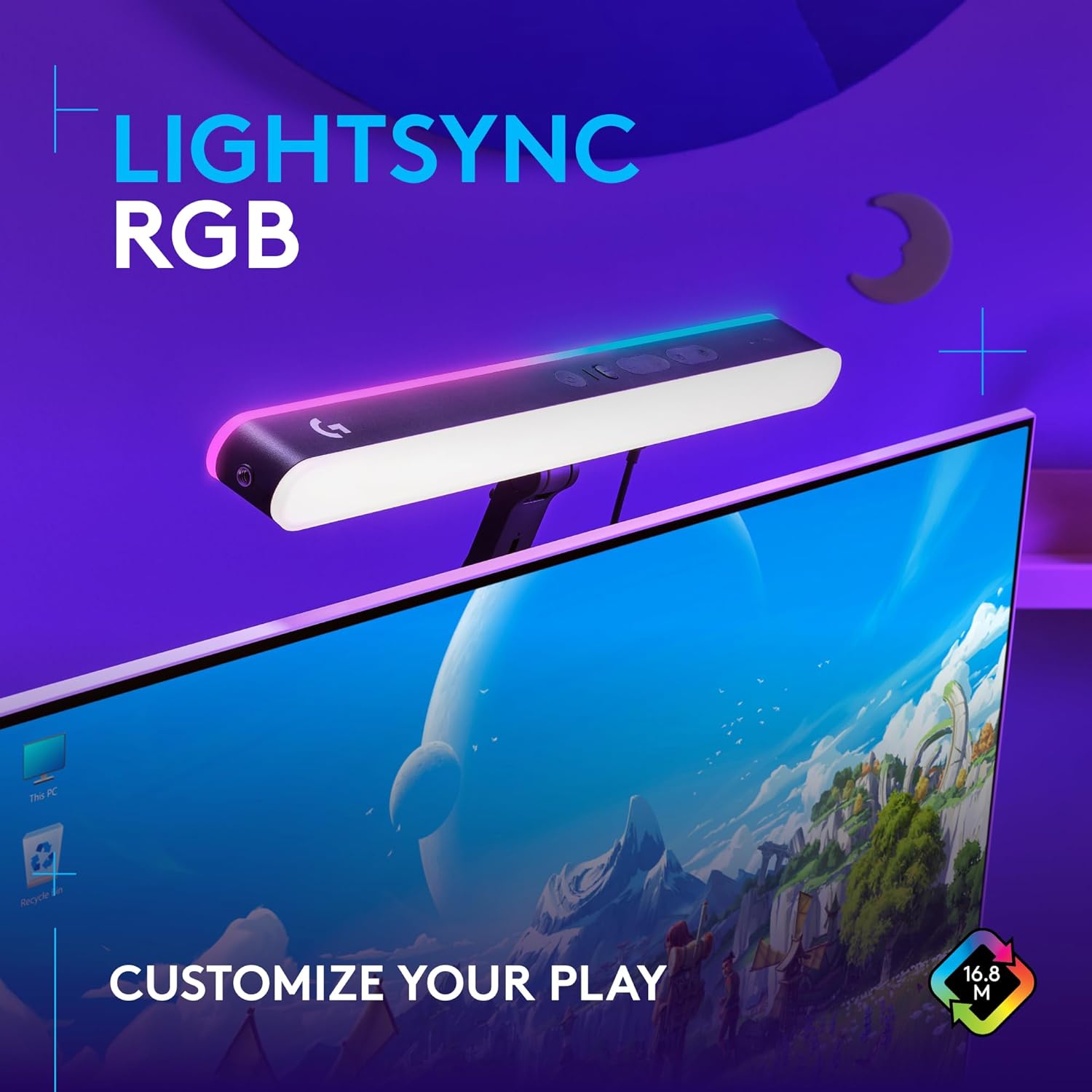 Logitech G Litra Beam LX Premium – Luz LED RGB de doble cara con TrueSoft, para transmisión, transmisión, LIGHTSYNC, Bluetooth, USB, PCMac, grafito