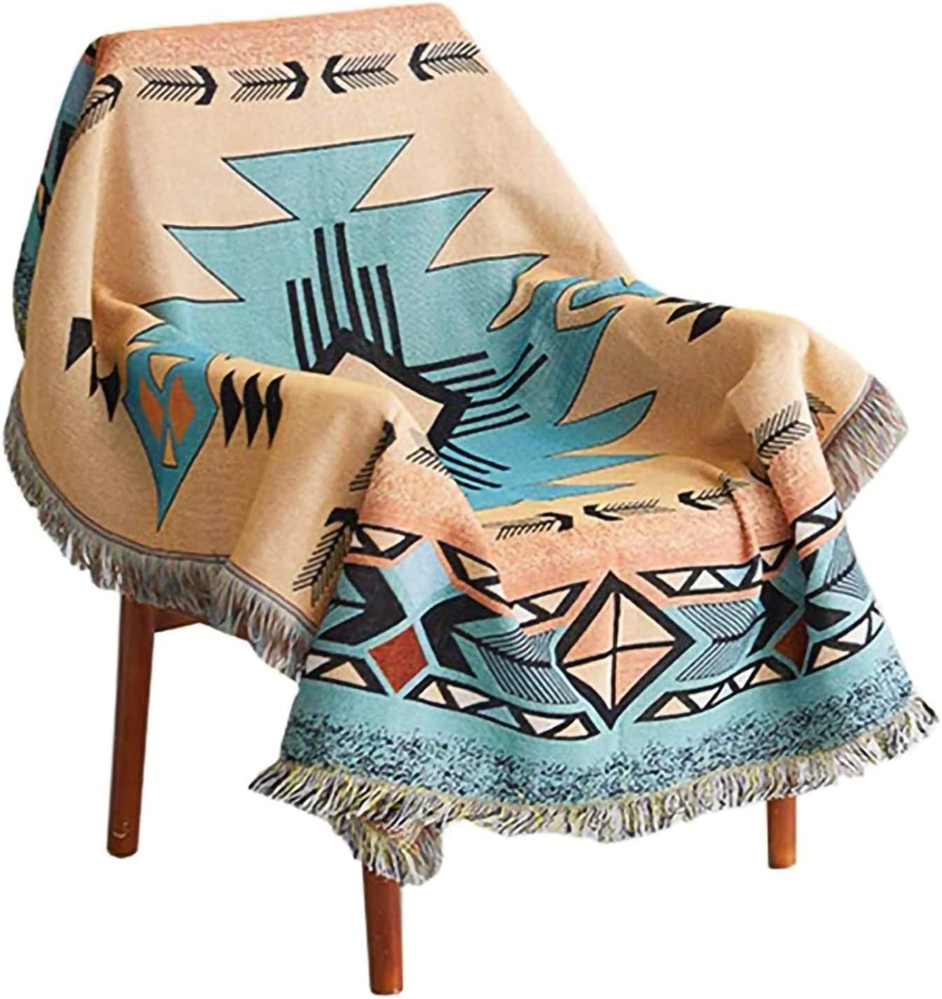 Hopstar Manta azteca navajo india bohemia decoración occidental para sofá, cama, sofá, sala de estar, playa y viajes, 51 x 63 pulgadas