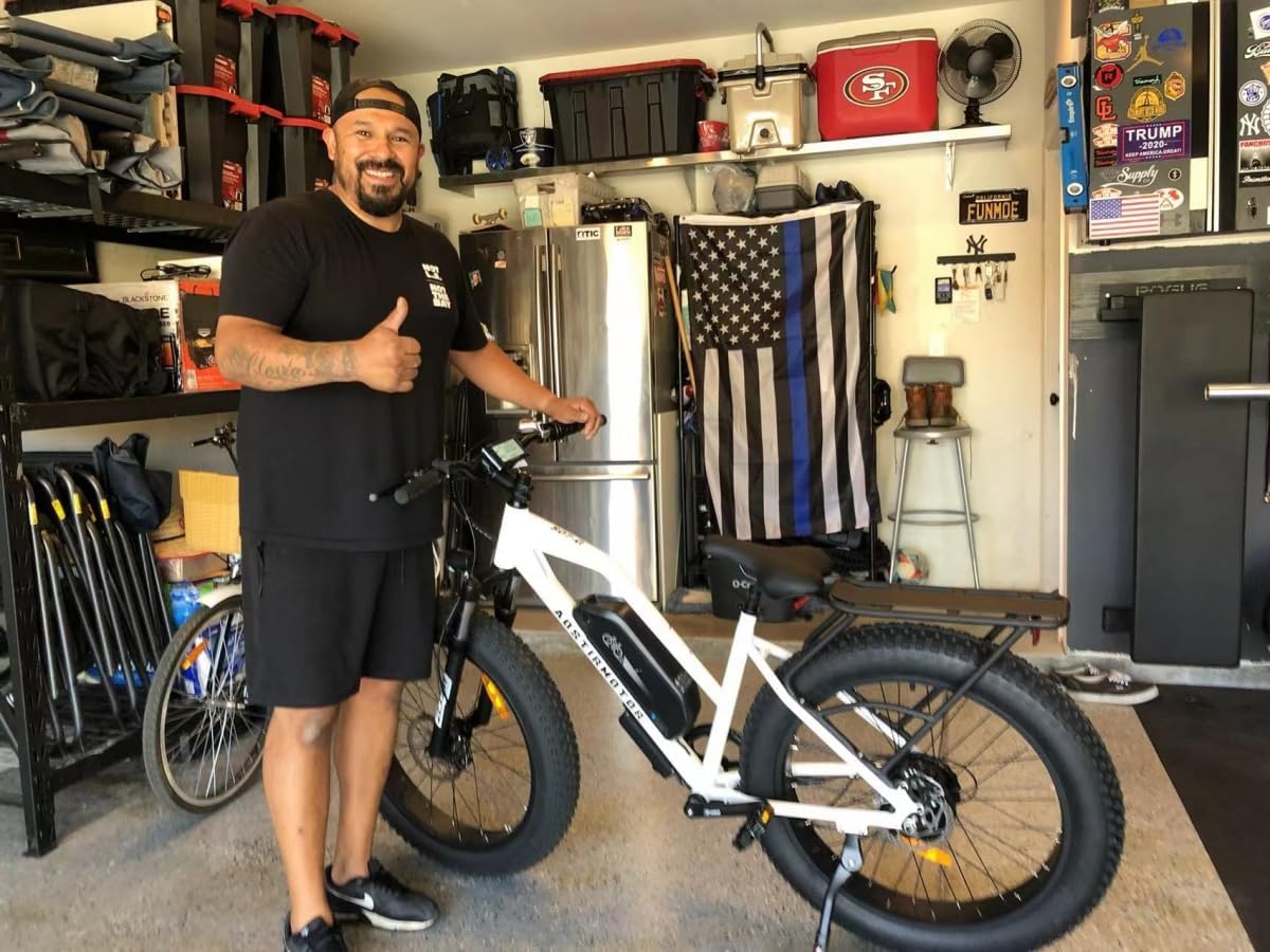 aostirmotor Bicicleta eléctrica de 750 W para adultos 48 V 13 AH Fat Tire Ebike con estante y guardabarros, bicicletas eléctricas de 26 x 4