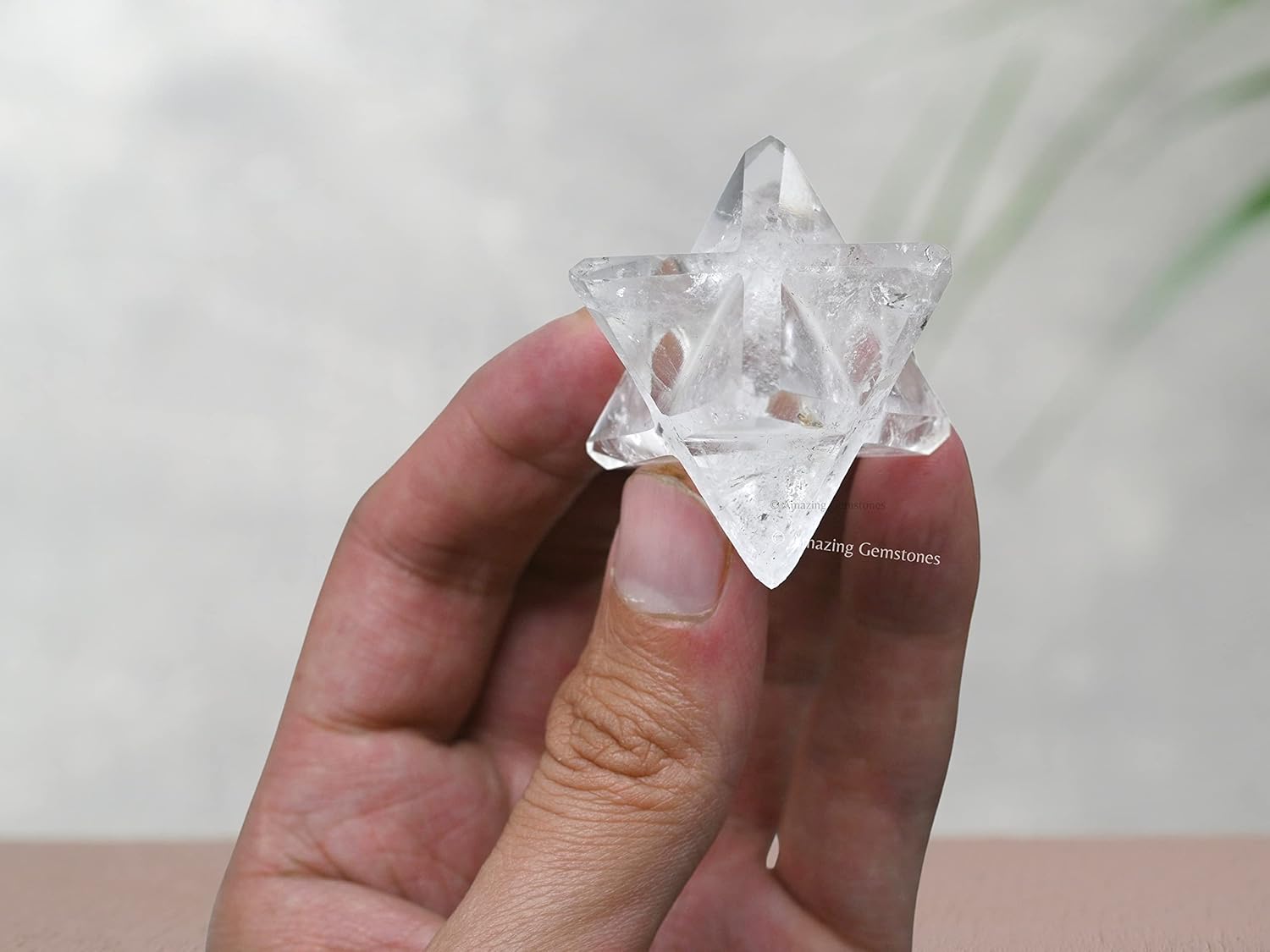 Cuarzo Transparente Merkaba Crystal – 1.5″ Pulgadas 3D Metatrones Cubo Cristal Merkaba