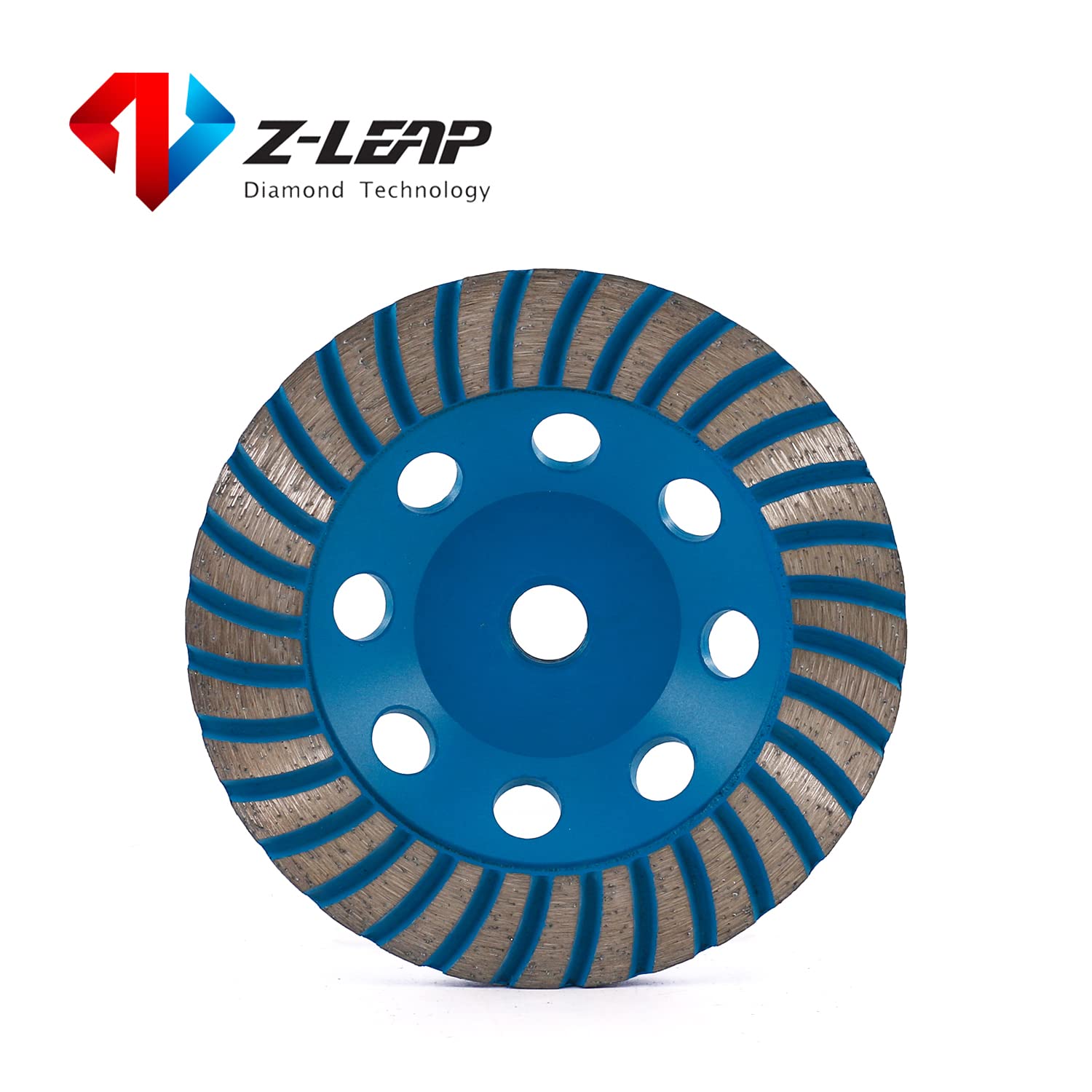 Z-LEAP Rueda de molienda de copa de diamante de 5 pulgadas Turbo Row para amoladora angular Azulejos de pulido Piedra de mármol Granito Hormigón