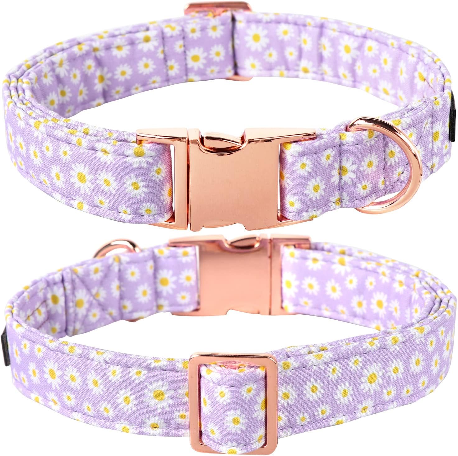 Lionet Paws Collar de primavera para perro con corbatín, suave, cómodo, ajustable, lindo collar de margarita para perros y gatos, regalo femenino,