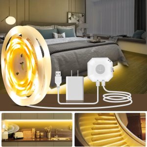 Daymeet Tira de luces LED activadas por movimiento, sensor de movimiento de 16.4 pies, luces debajo de la cama con función de memoria, luz nocturna Daymeet Tira de luces LED activadas por movimiento, sensor de movimiento de 16.4 pies, luces debajo de la cama con función de memoria, luz nocturna