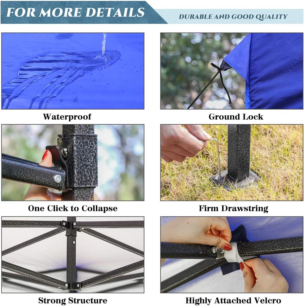 Toldo desplegable Ez Up de 10 x 10 pulgadas, tienda de campaña para fiestas, toldo de boda, plegable, instantáneo, portátil, mejor circulación de