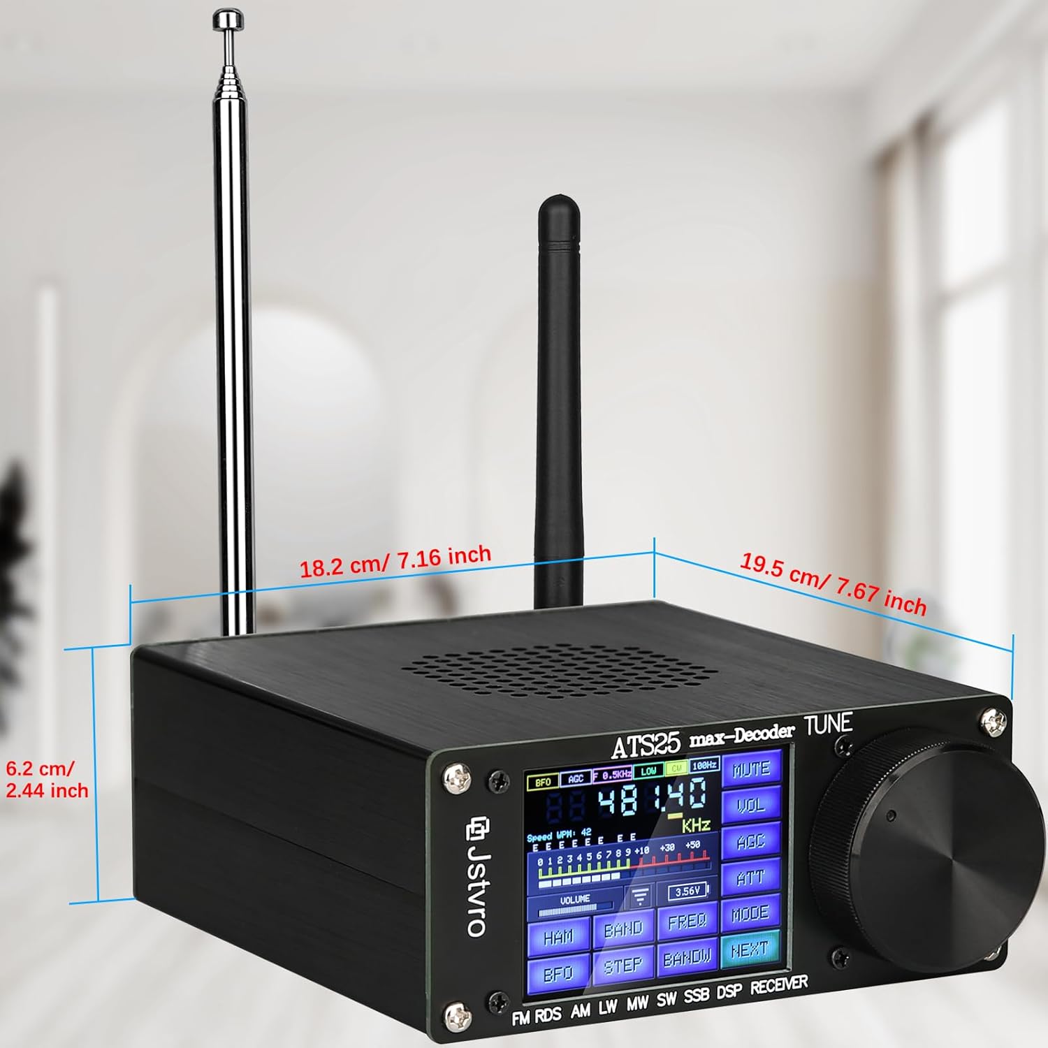 SI4732 ATS-25max-DECODER Receptor de radio V4.17 con CW, decodificación RTty, WiFi, espectro de audio y receptor DSP FM LW (MW y SW) y SSB,