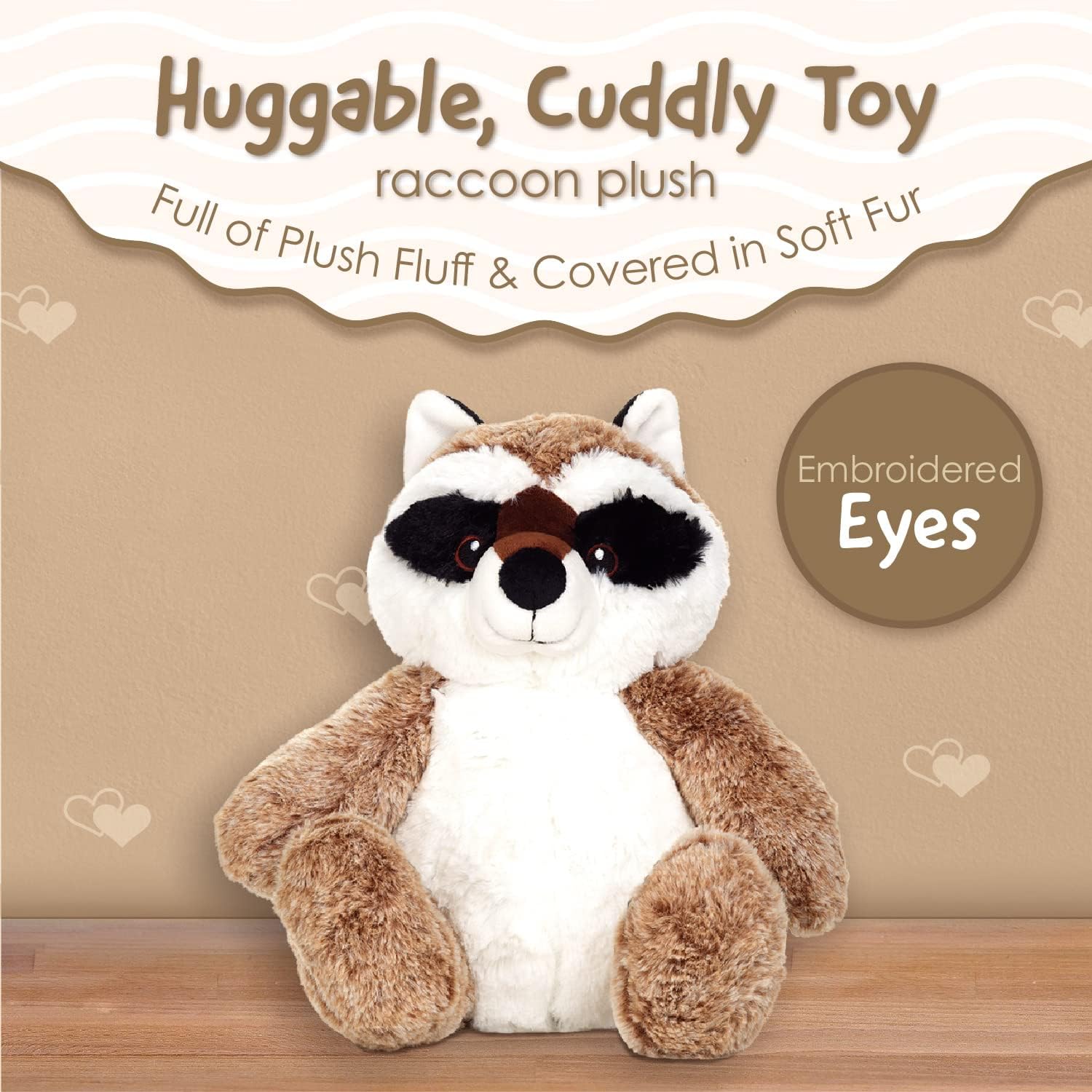 Squirrel Products Cuddle Mates – Peluche de mapache de 11 pulgadas